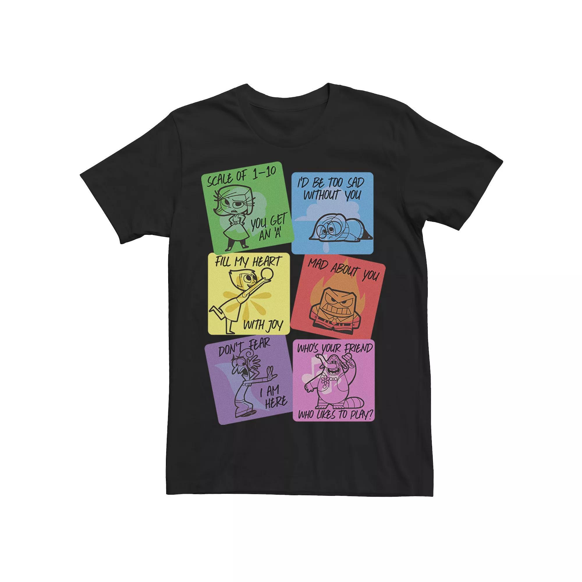 Disney / Pixar's Inside Out Men's Valentine's Cards Tee, Size: 3XL, Black Product Image