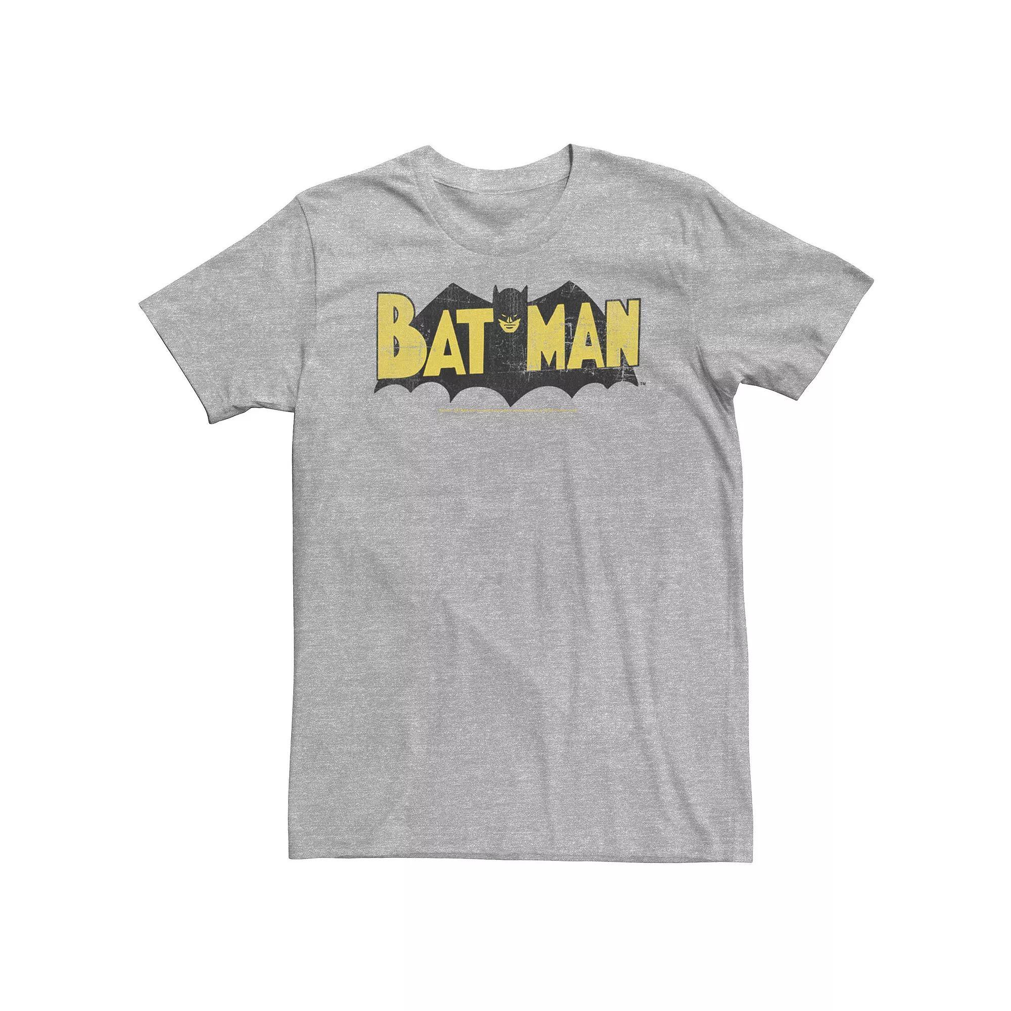 Big & Tall DC Comics Batman Large Block Text Logo Tee, Men's, Size: 4XL, Athletic Grey Product Image