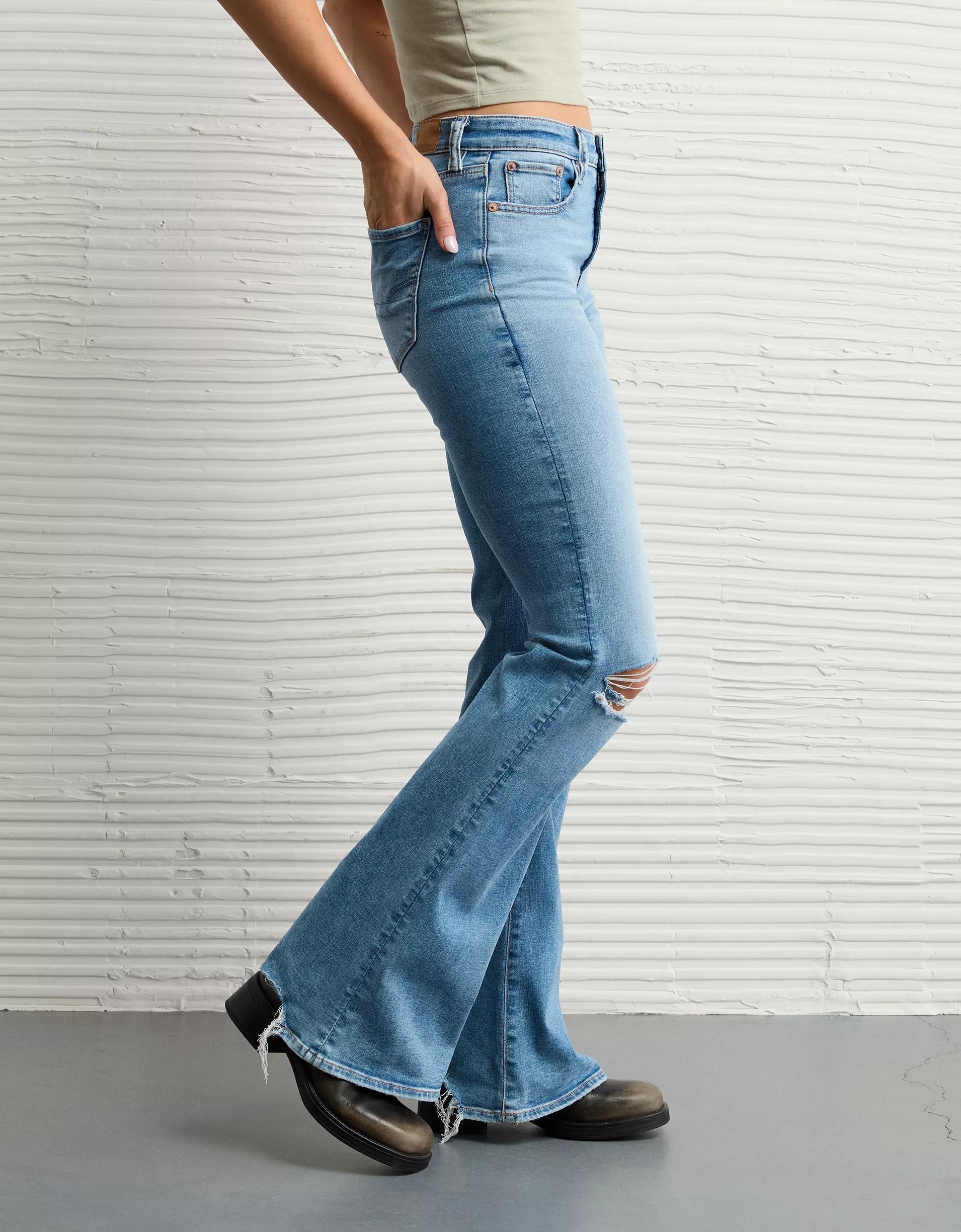 AE Next Level Ripped Super High-Waisted Flare Jean Product Image