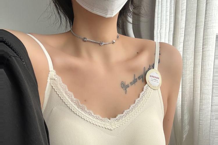 Plain Lace Trim Wireless Bra Product Image