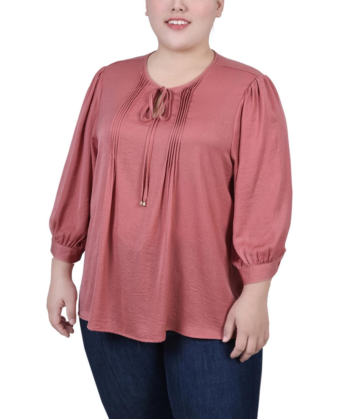 Ny Collection Plus Size Satin Blouse Product Image