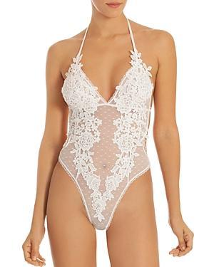 In Bloom by Jonquil Magnolia Lace  Mesh Dot Halter Neck Teddy Product Image