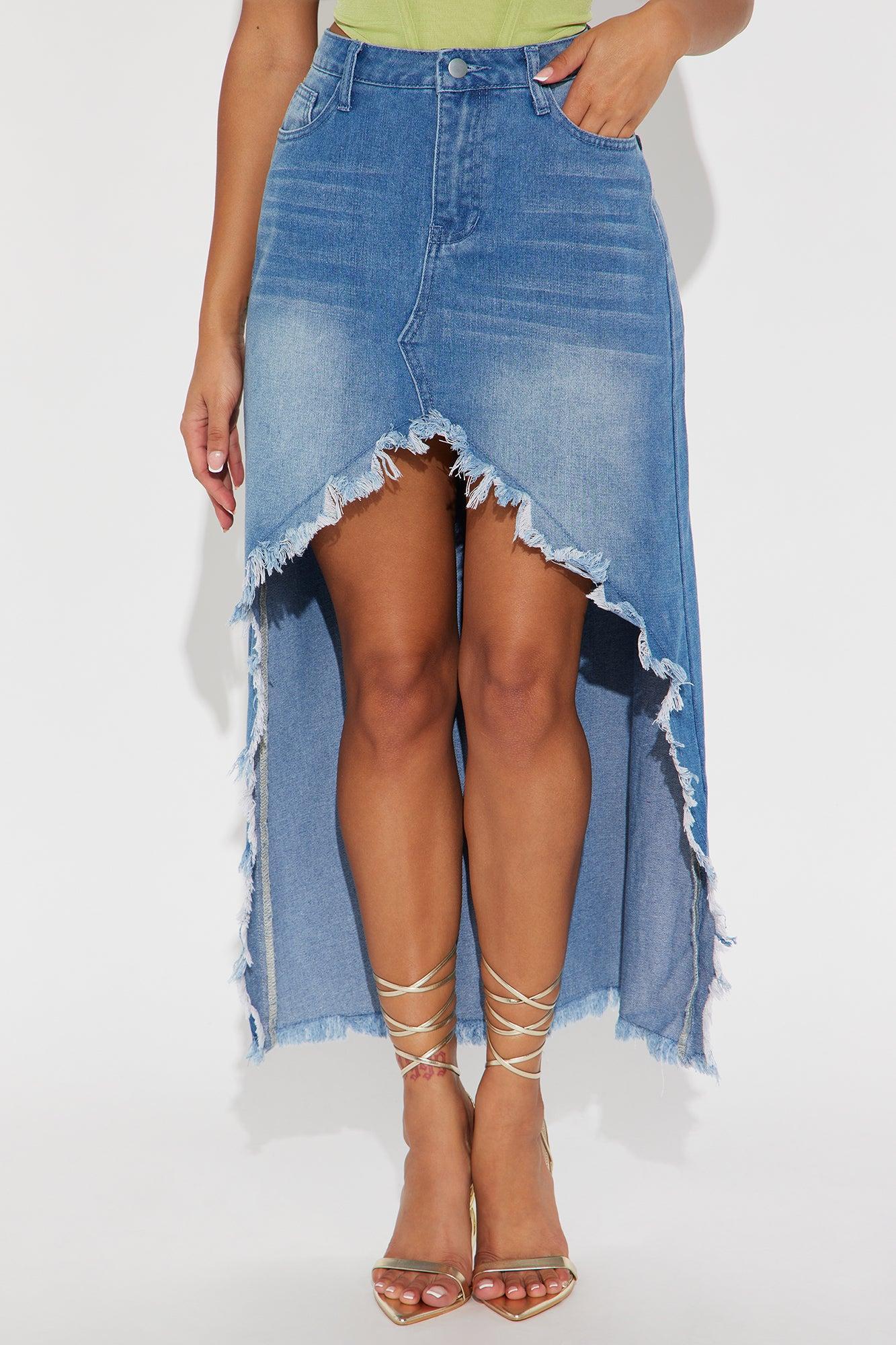 Last Chance Denim Maxi Skirt - Medium Wash Product Image