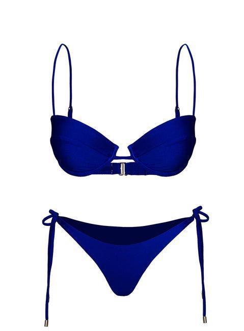 Glora Tie Side Bikini Bottoms Blue Product Image