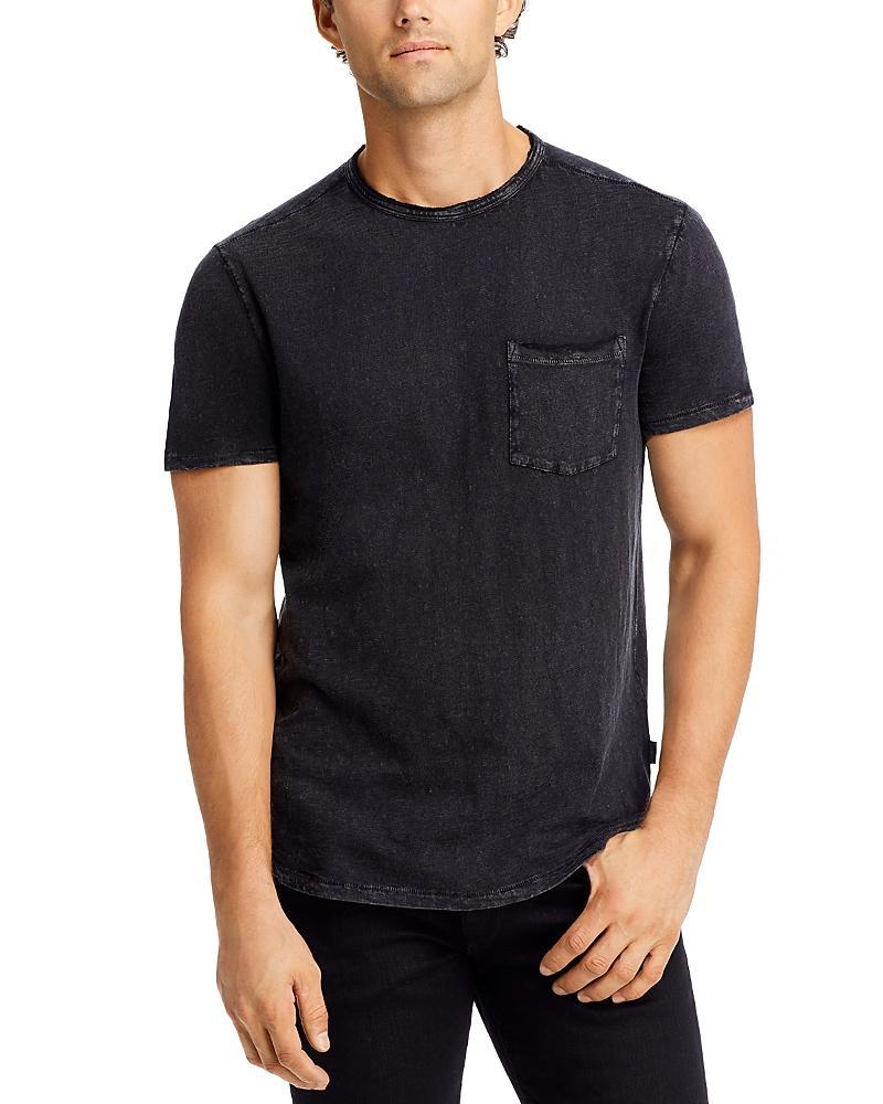 John Varvatos Cooper Short Sleeve Vintage Wash Crew with Curved Hem K4155X88 (Grey Sky) Men's T Shirt Product Image