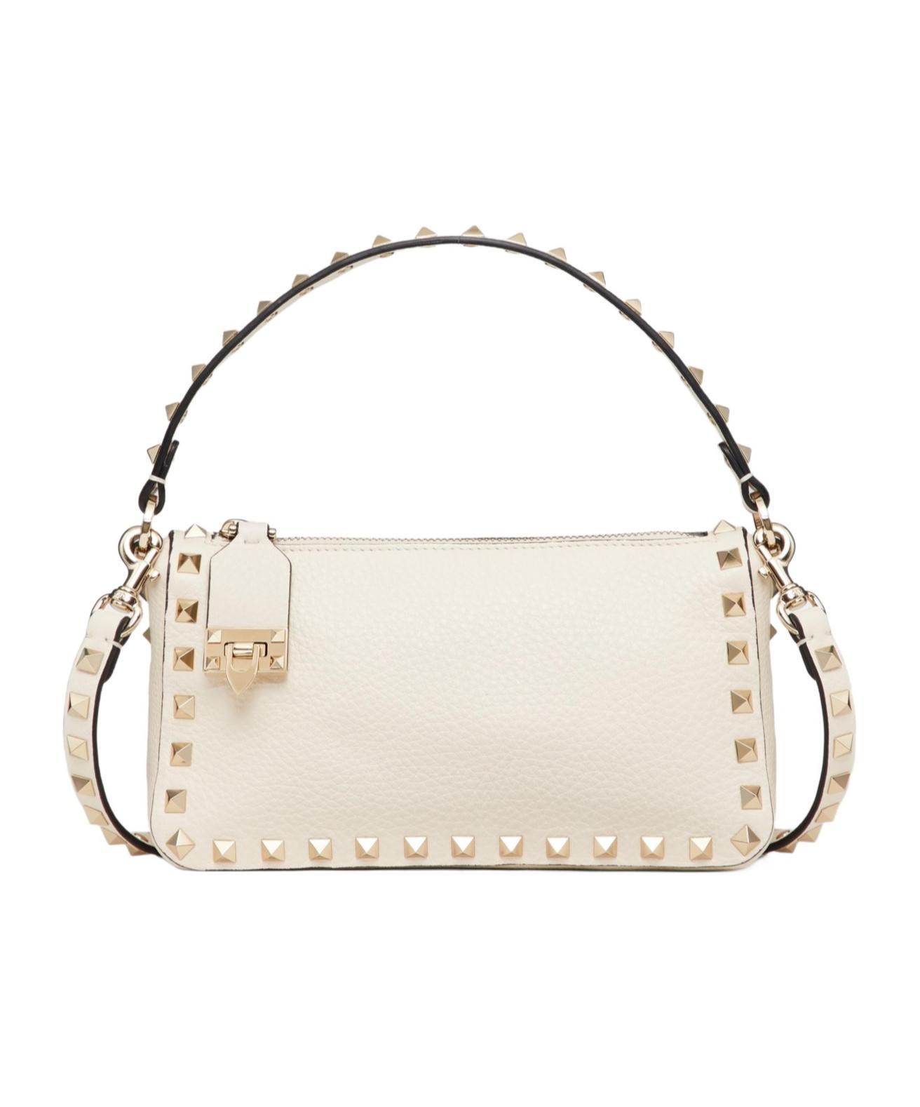 VALENTINO GARAVANI Rockstud Leather Crossbody Bag In White Product Image