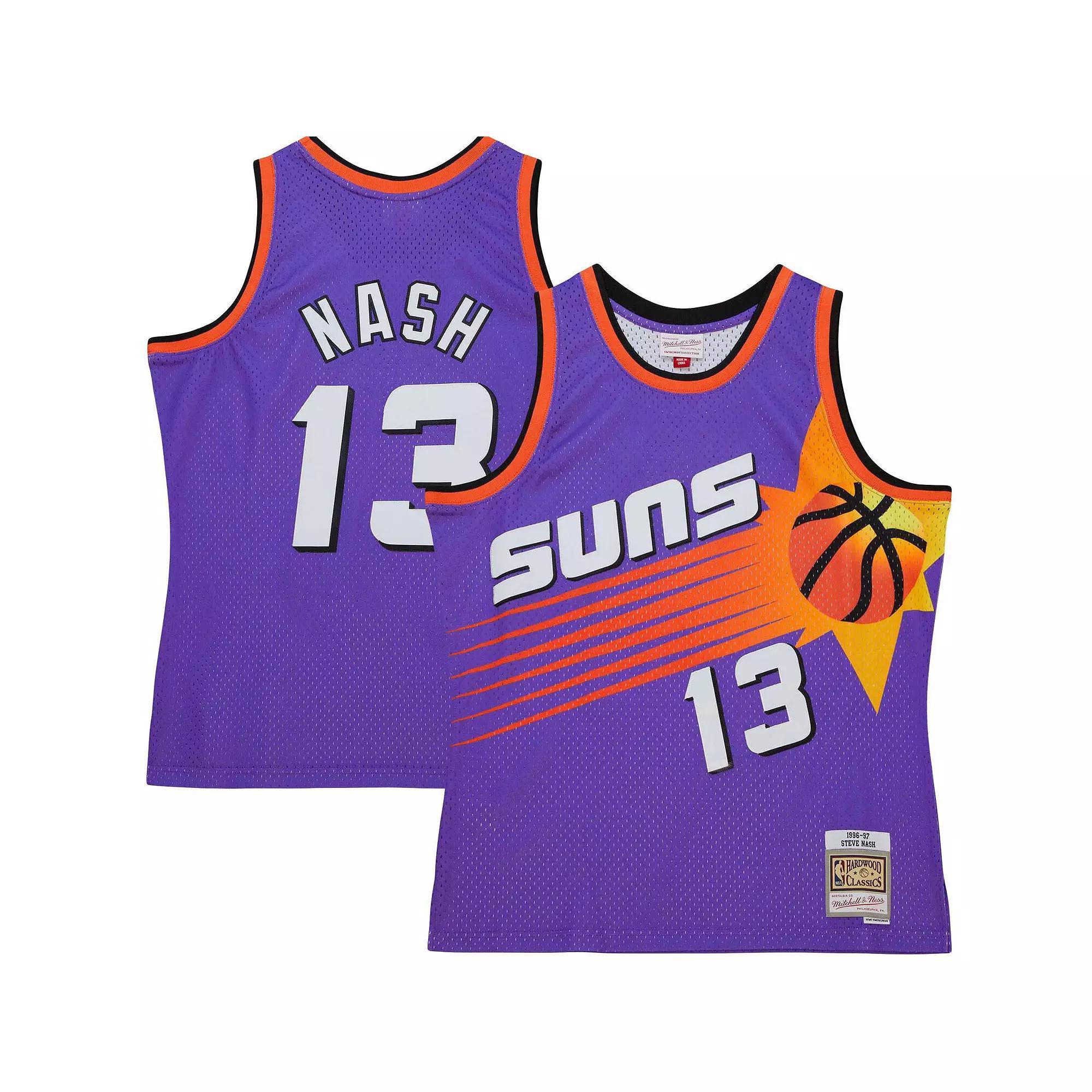 Mens Mitchell & Ness Steve Nash Purple Phoenix Suns Hardwood Classics 1996/97 Tropical Swingman Jersey Product Image