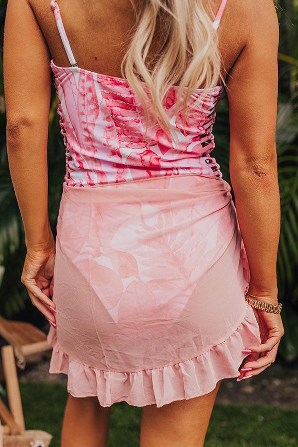 Clear Waters Ruffle Sarong In Light Peach Product Image