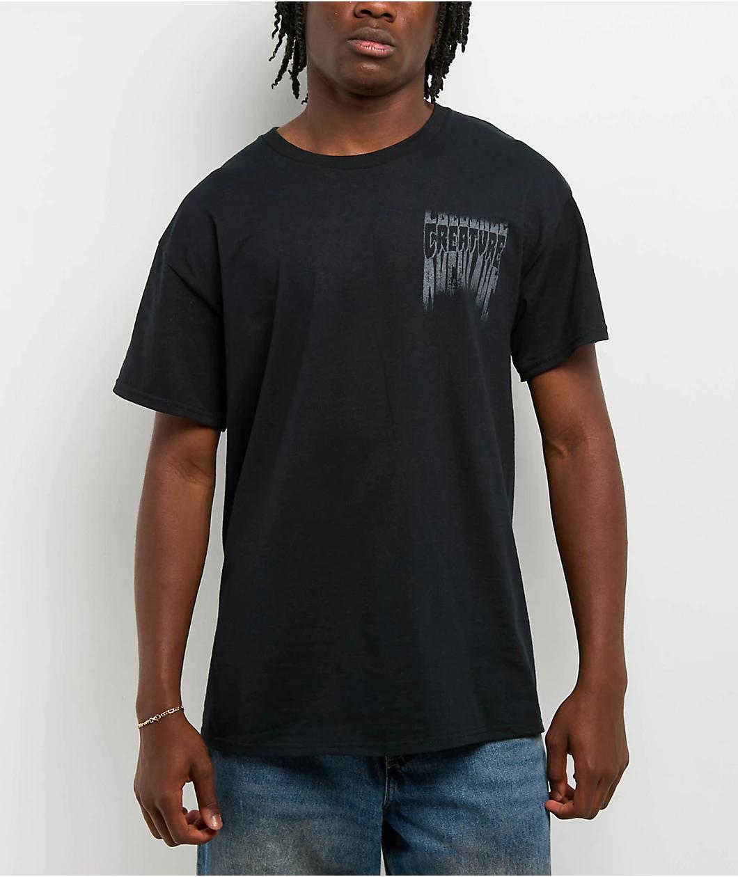 Creature Tattered Black T-Shirt Product Image