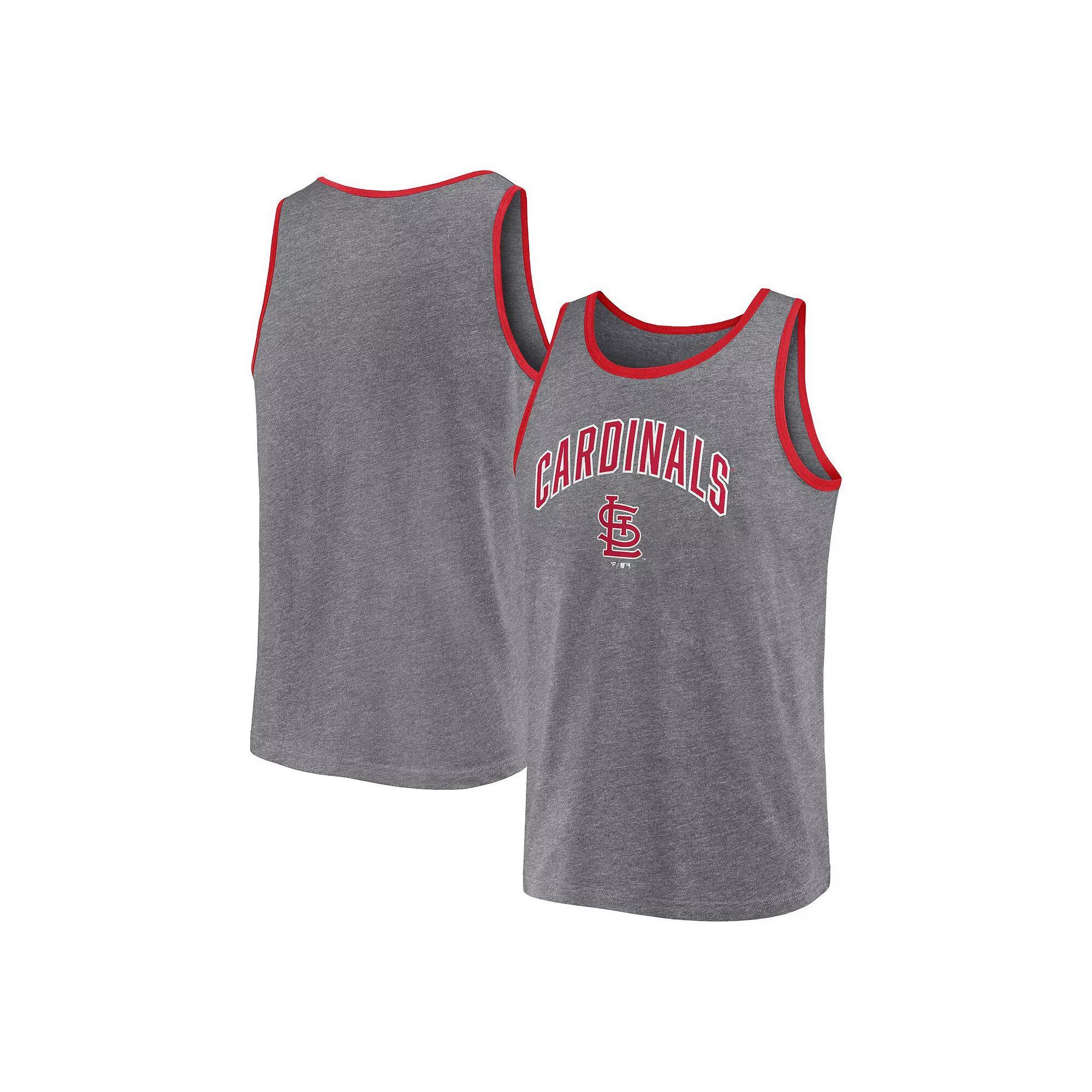 Men's Fanatics Branded  Heather Gray St. Louis Cardinals Primary Tank Top, Size: Medium, Grey Product Image