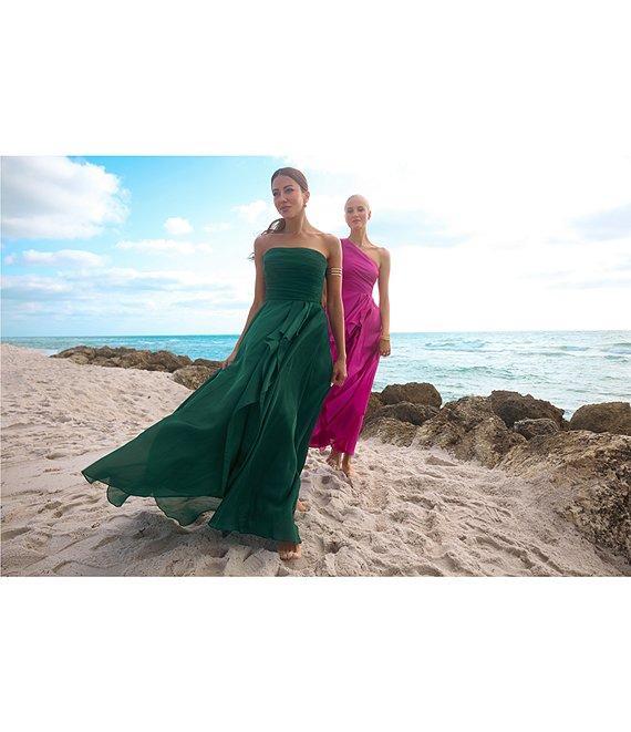 Xscape Petite Size Organza Strapless Ruffle Front Gown Product Image