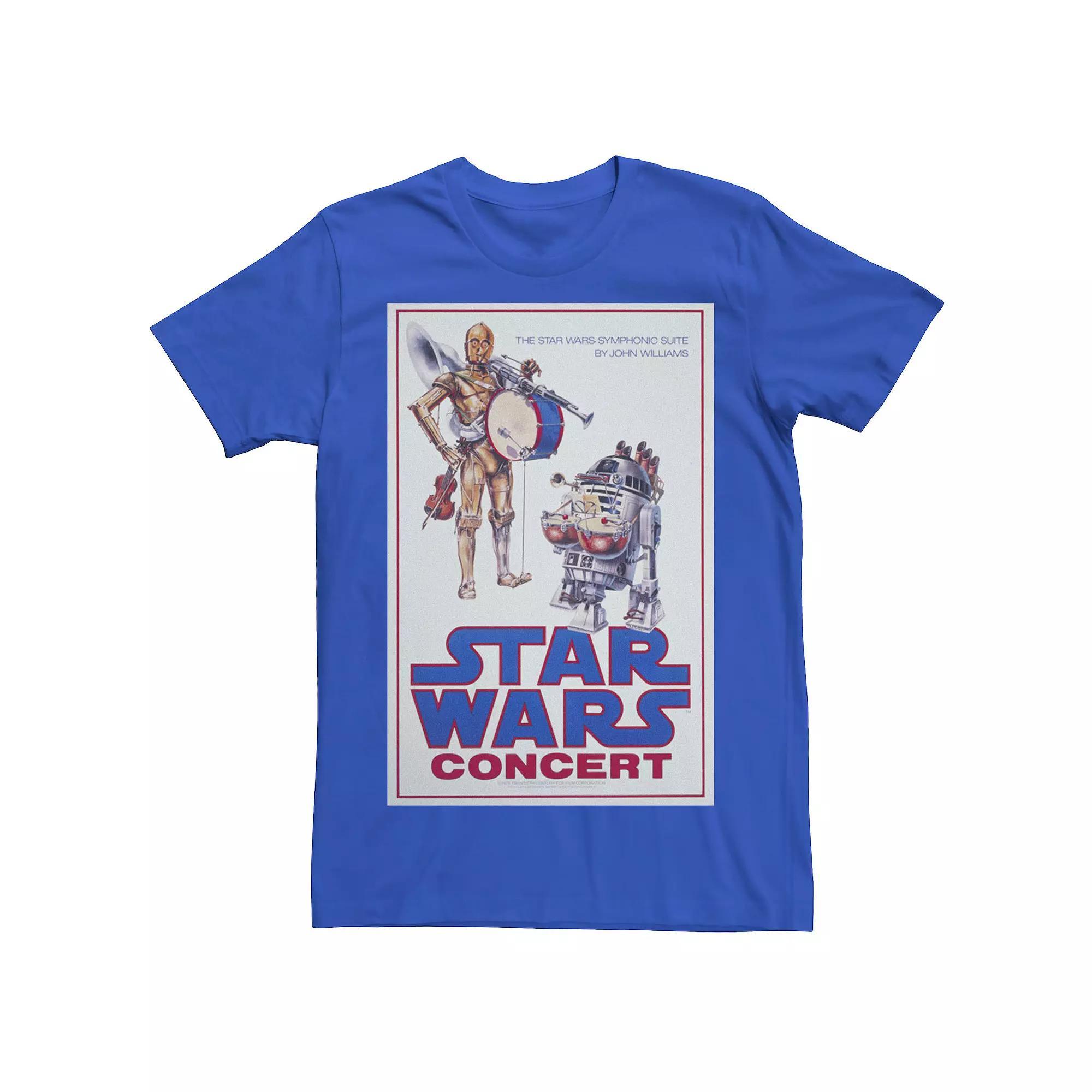 Men's Star Wars C-3PO R2-D2 Concert Poster Graphic Tee, Size: 3XL, Royal Product Image