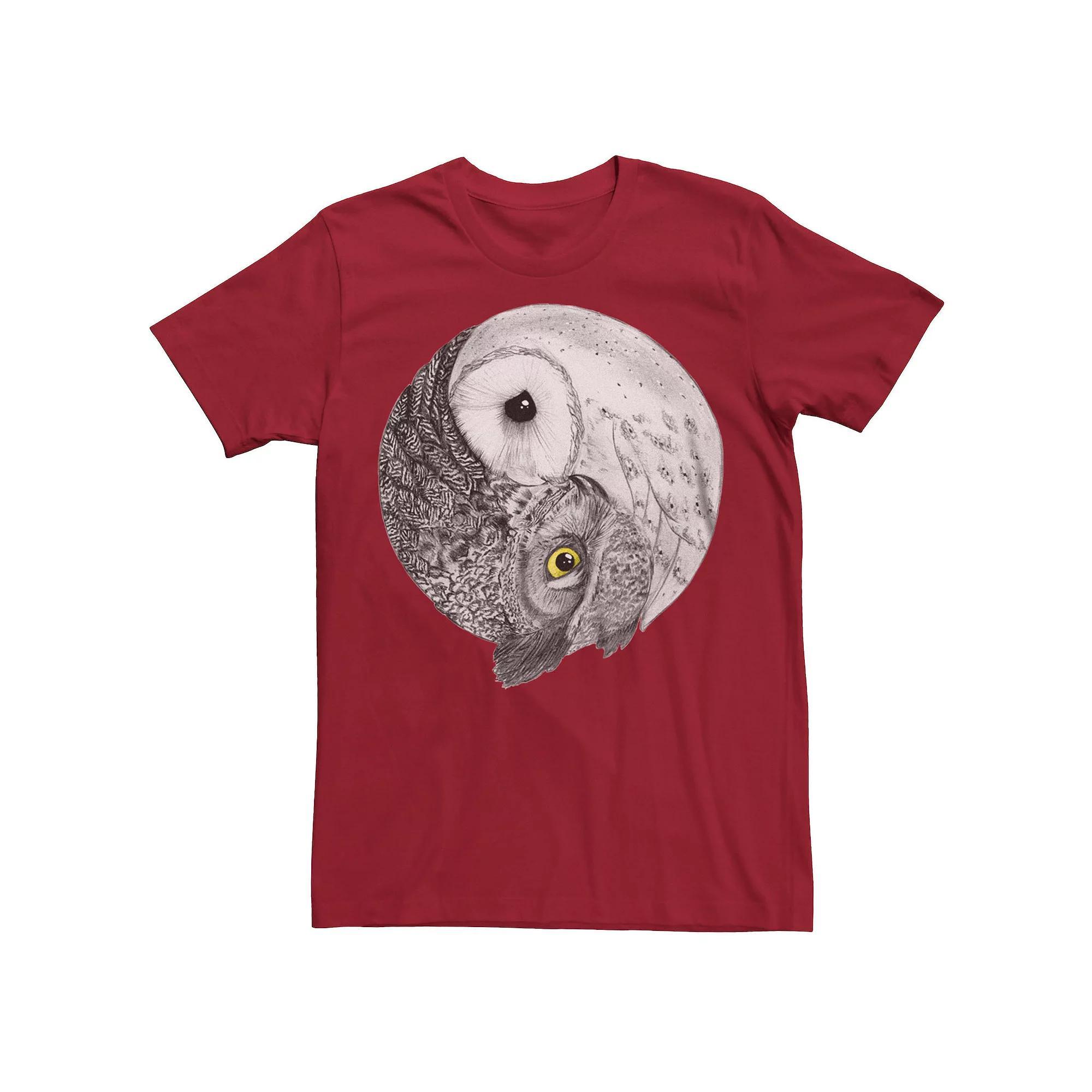 Men's Owls Yin Yang Symbol Graphic Tee,  Product Image
