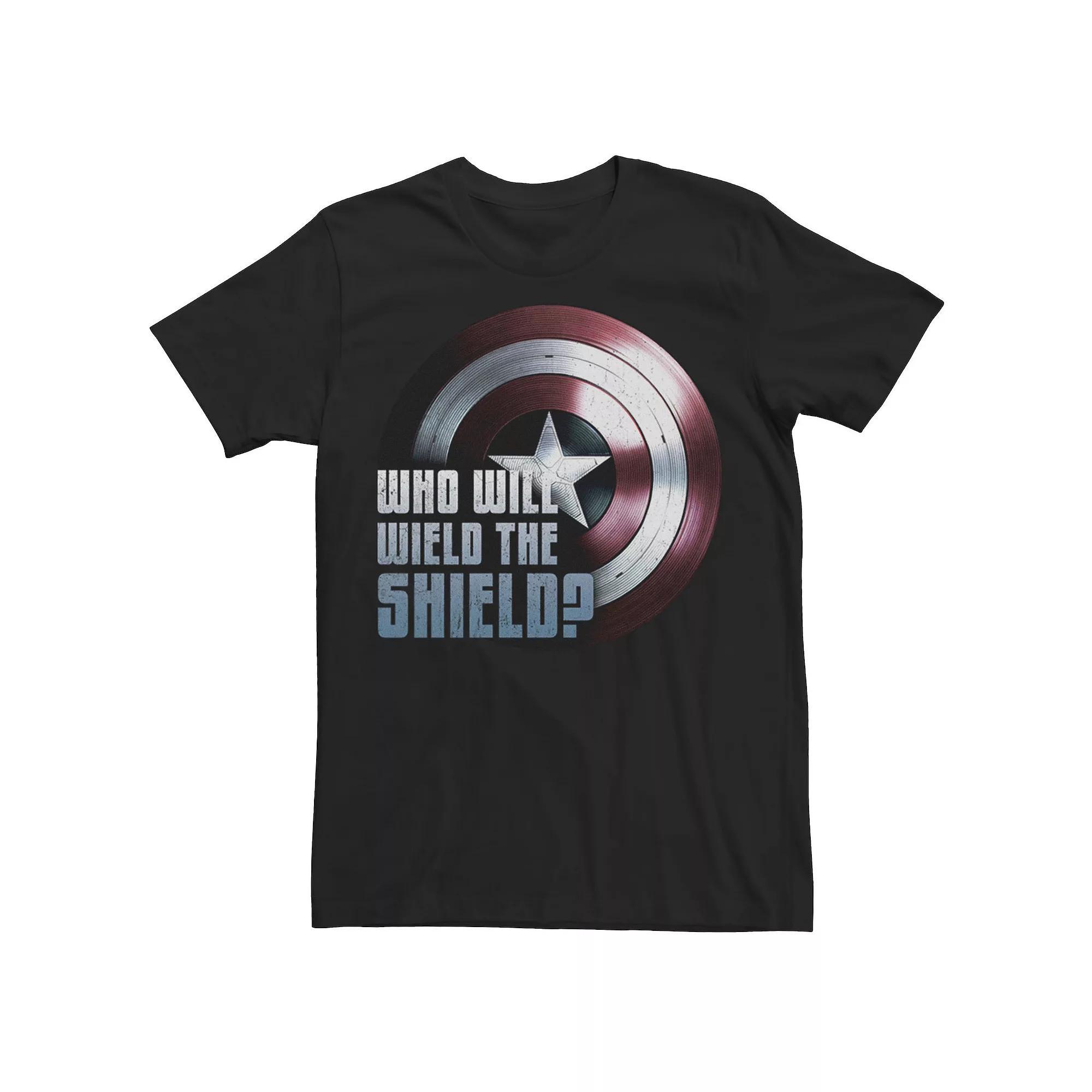 Big & Tall Marvel The Falcon And The Winter Soldier "Who Will Wield The Shield?" Tee, Men's, Size: 4XLT, Black Product Image