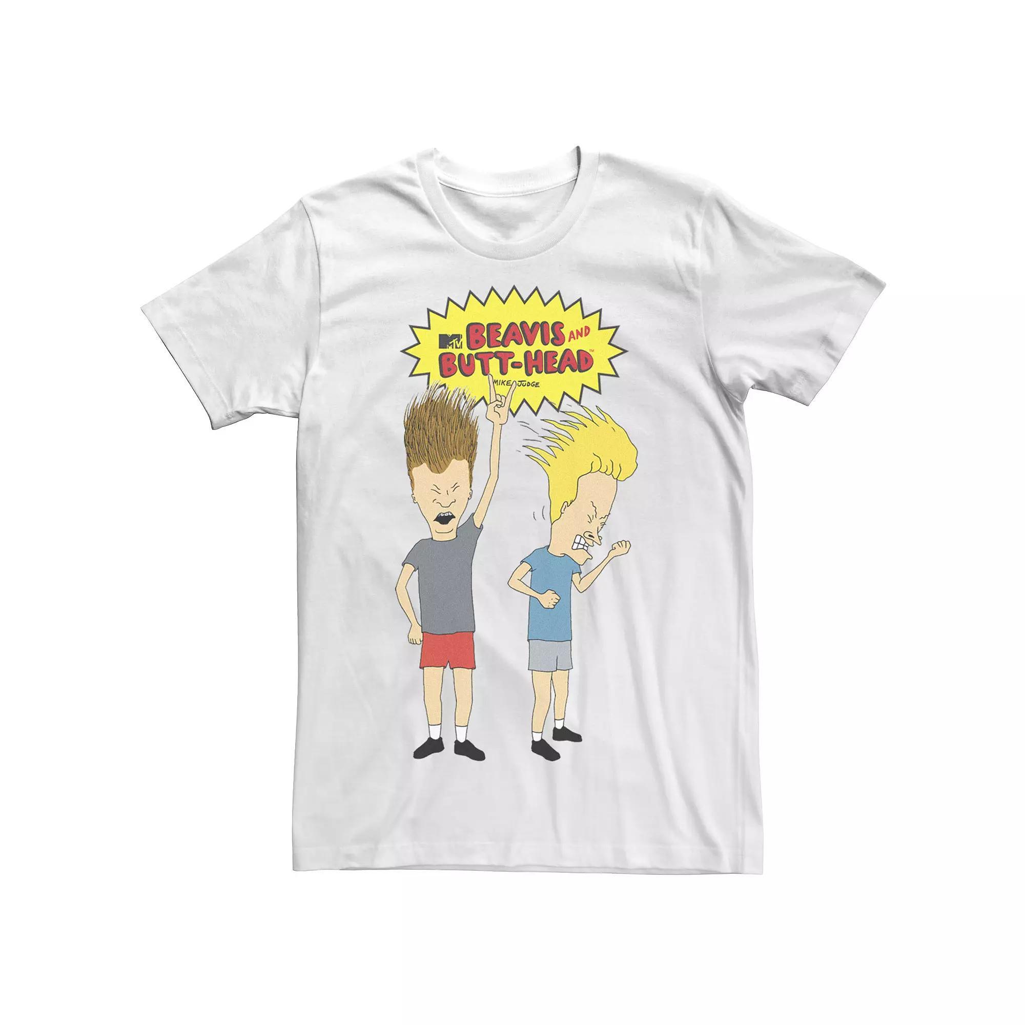 Men's Beavis and Butthead Head Bang Original Logo Tee, Size: XXL, White Product Image