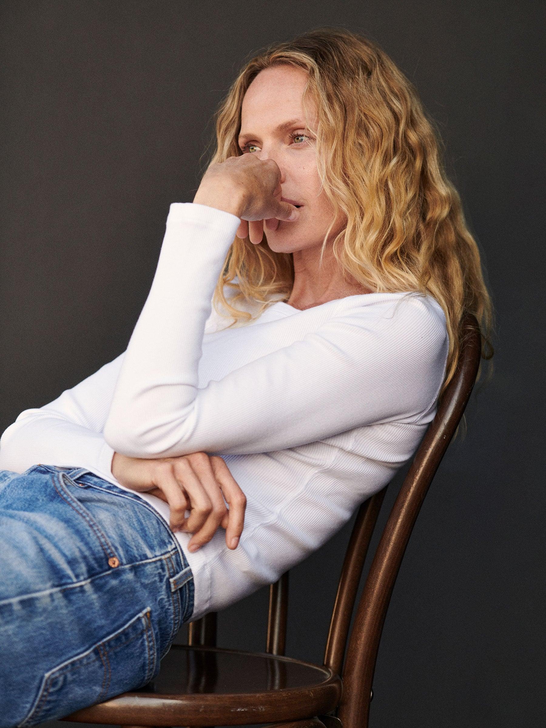 White Surplus Rib L/S Crew Product Image