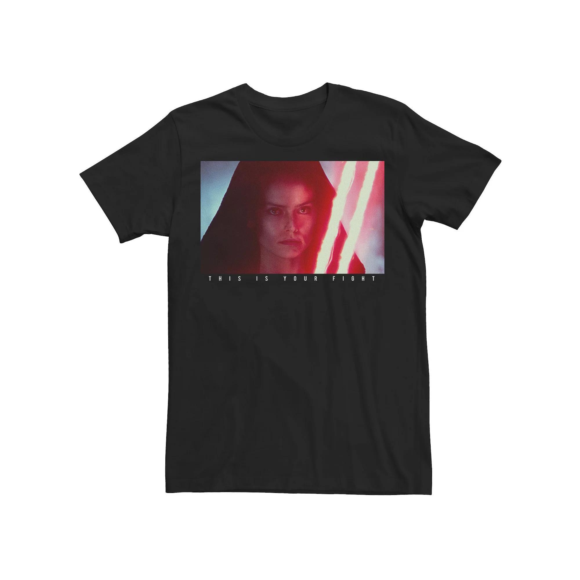 Men's Star Wars Rise Of Skywalker Rey This Is Your Fight Panel Tee, Size: 3XL, Black Product Image