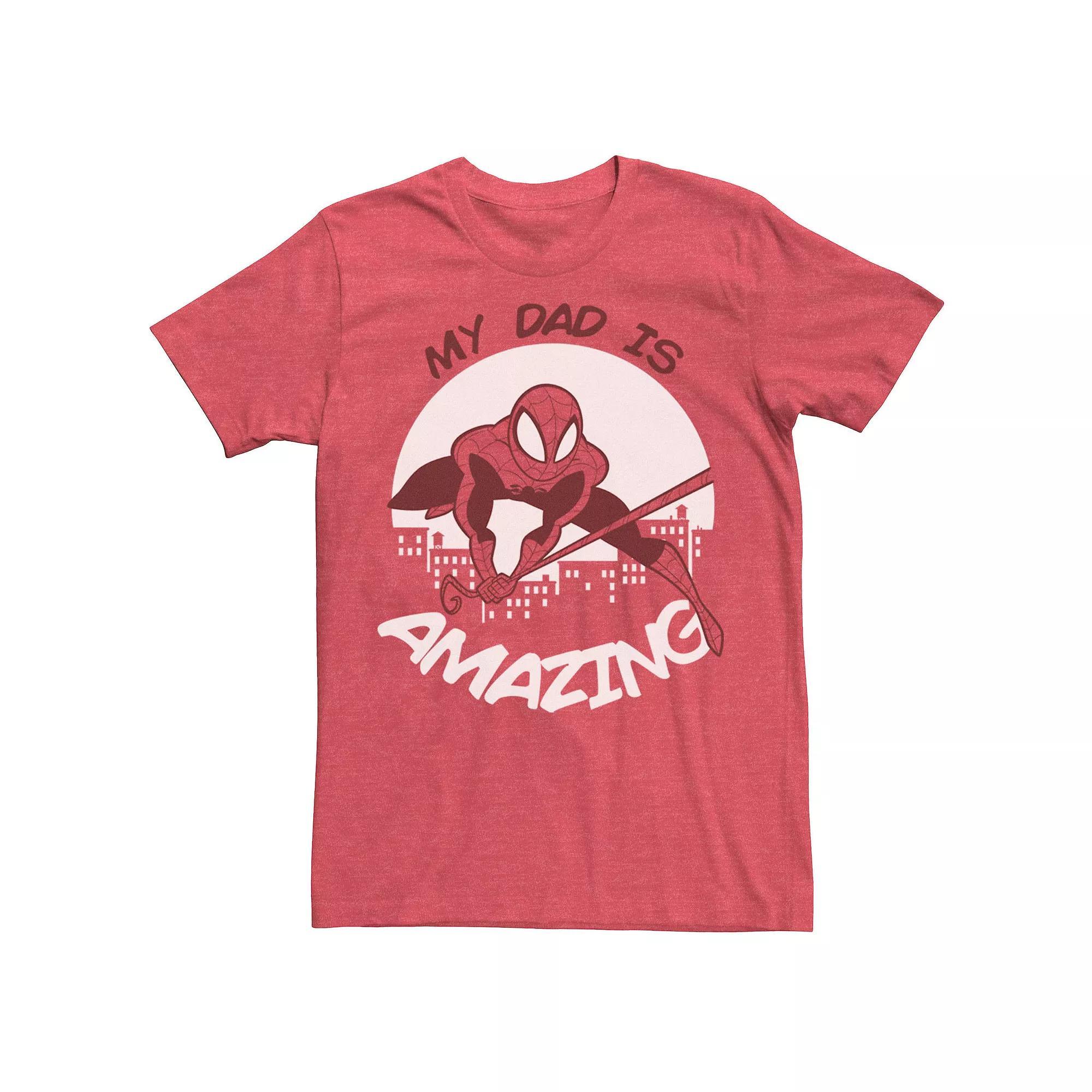 Men's Marvel Father's Day My Dad Is Amazing Spider-Man Action Pose Tee,  Product Image