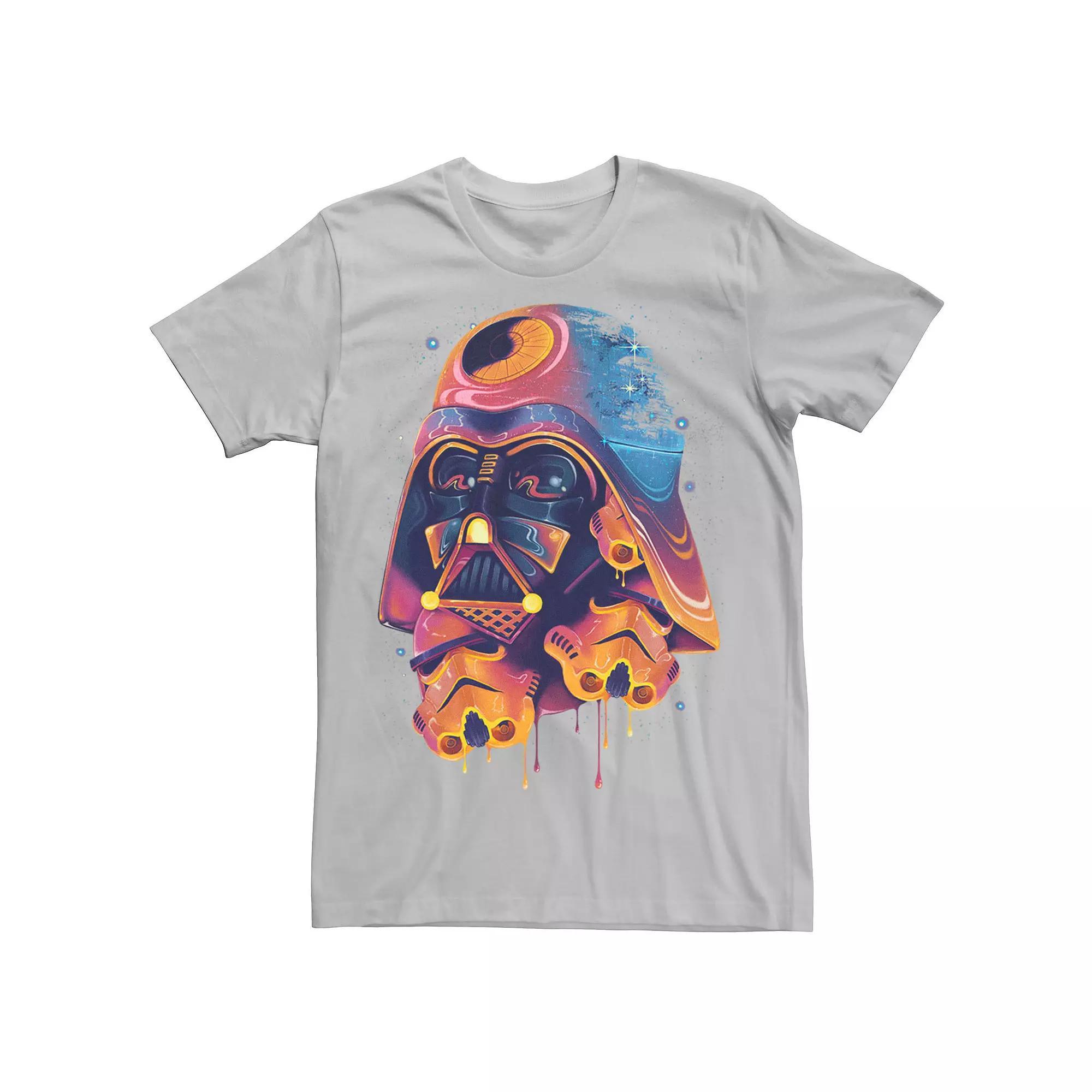 Men's Star Wars Colorful Melted Vader Collage Tee, Size: XXL, Silver Product Image