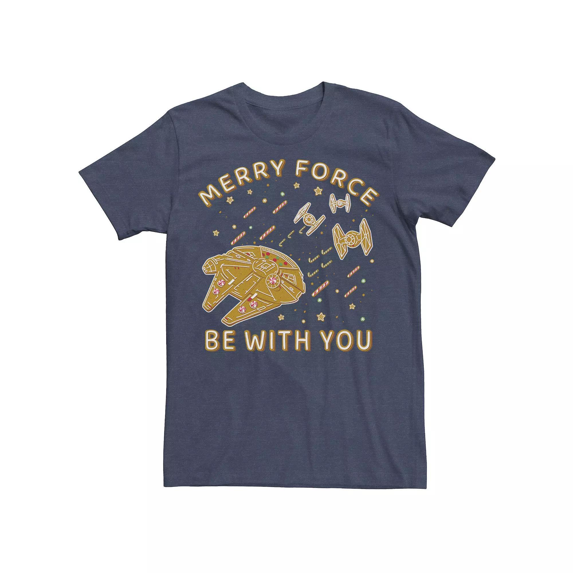 Men's Star Wars Christmas Merry Force Be With You Cookies Graphic Tee,  Product Image