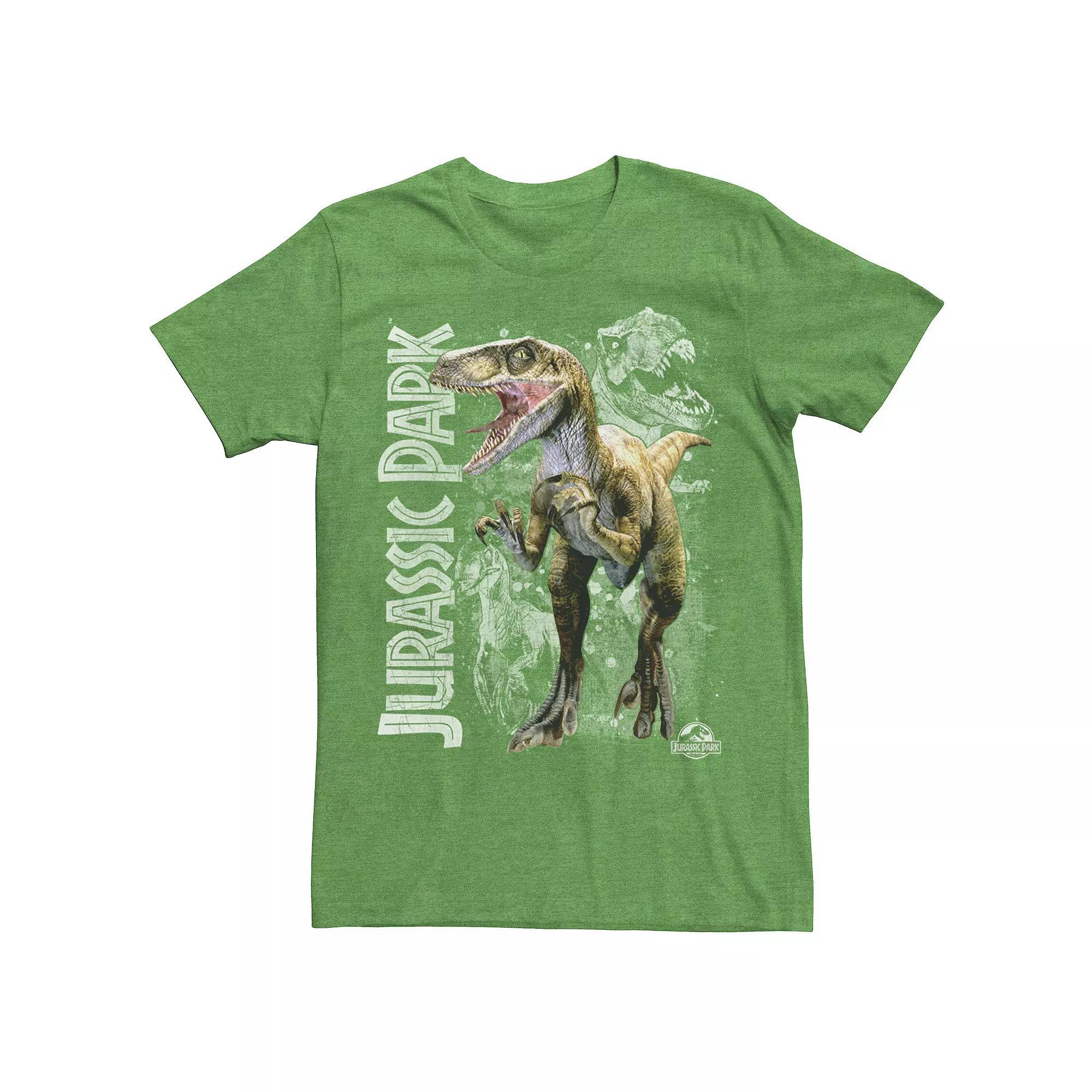 Men's Jurassic Park Velociraptor Green Sketch Tee,  Product Image