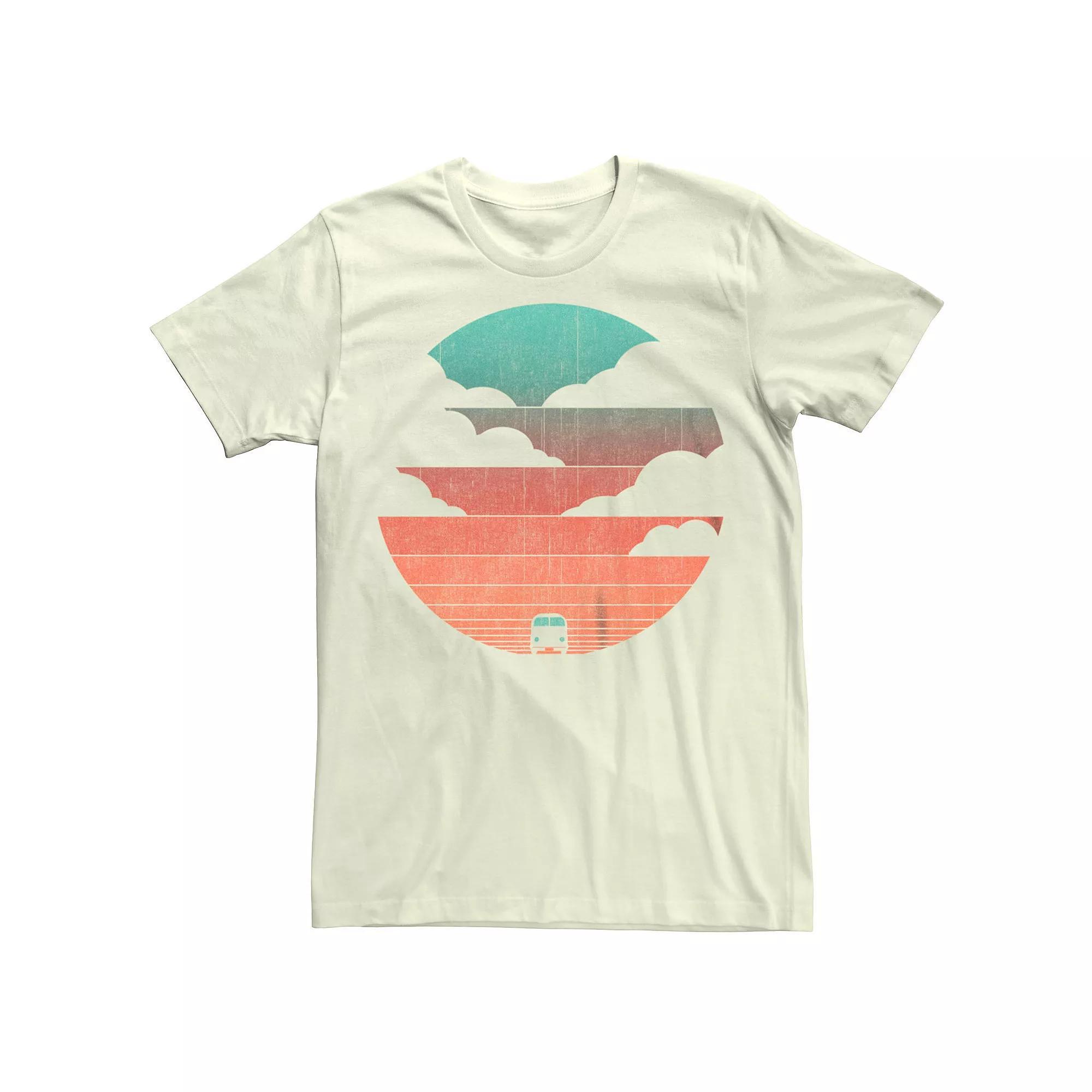 Men's Driving Into Sunset Graphic Tee, Size: Medium, Natural Product Image