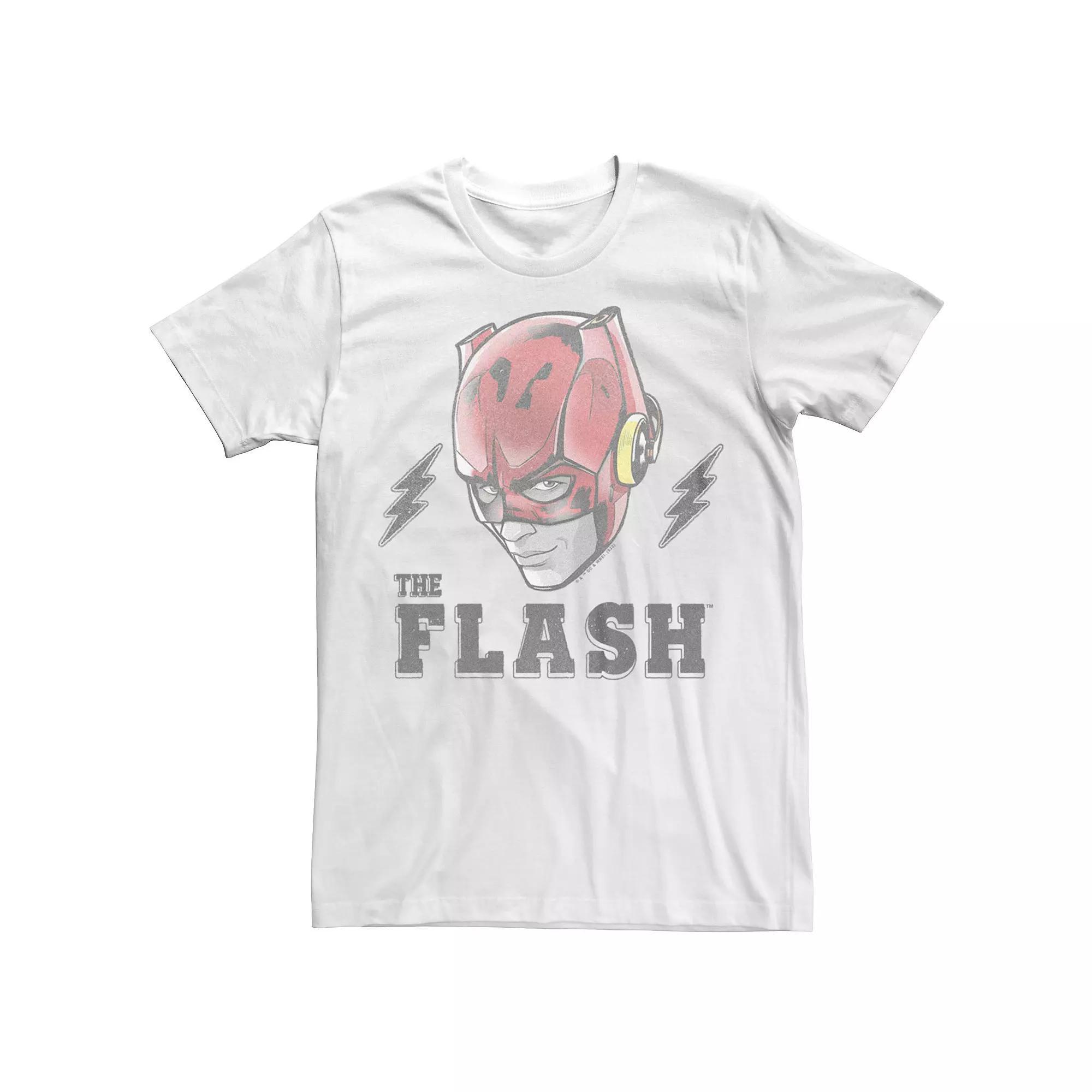 Big & Tall The Flash Helmet Logo Graphic Tee, Men's, Size: 3XL Tall, White Product Image