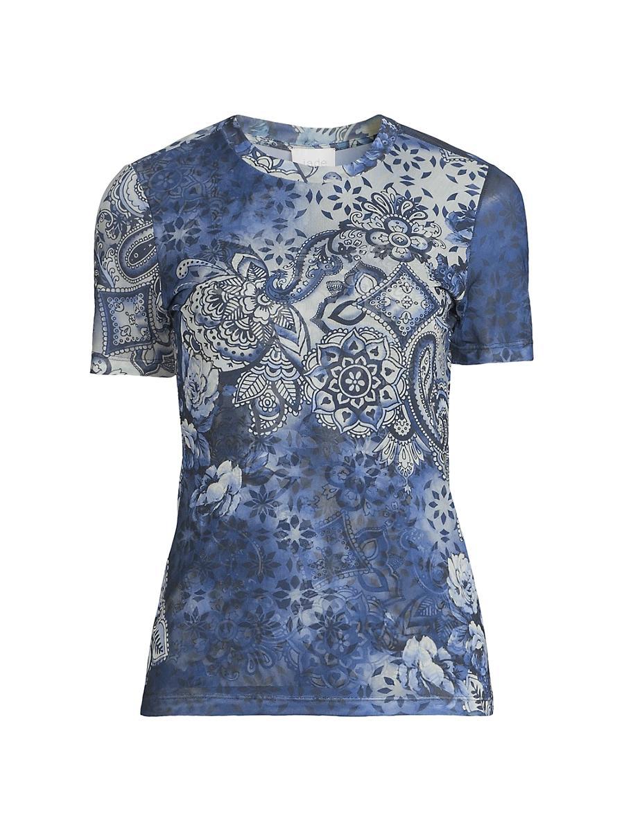 Womens The Mesh Printed Top Product Image