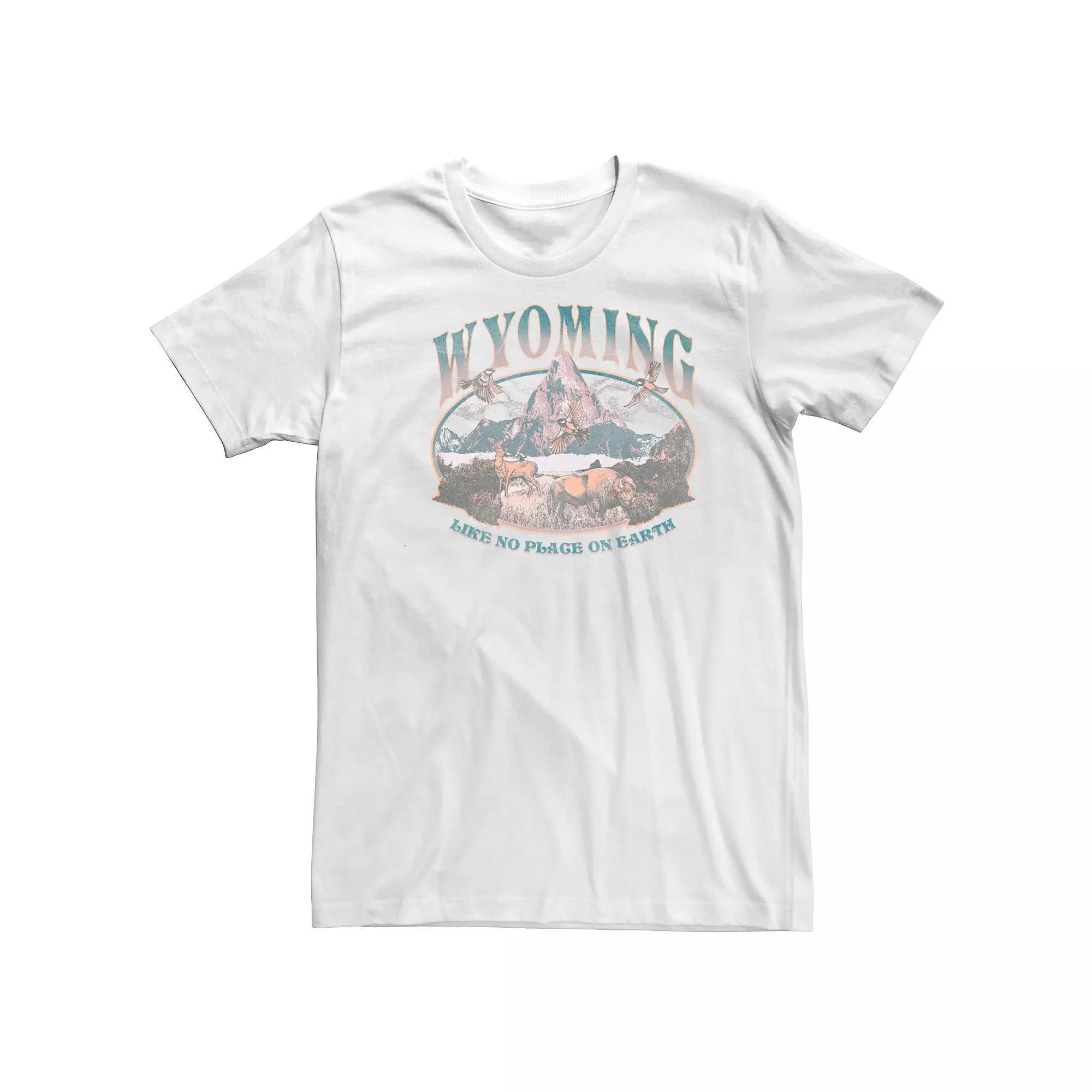 Big & Tall Wyoming Like No Place On Earth Mountain Scene Graphic Tee, Men's, Size: 3XB, White Product Image