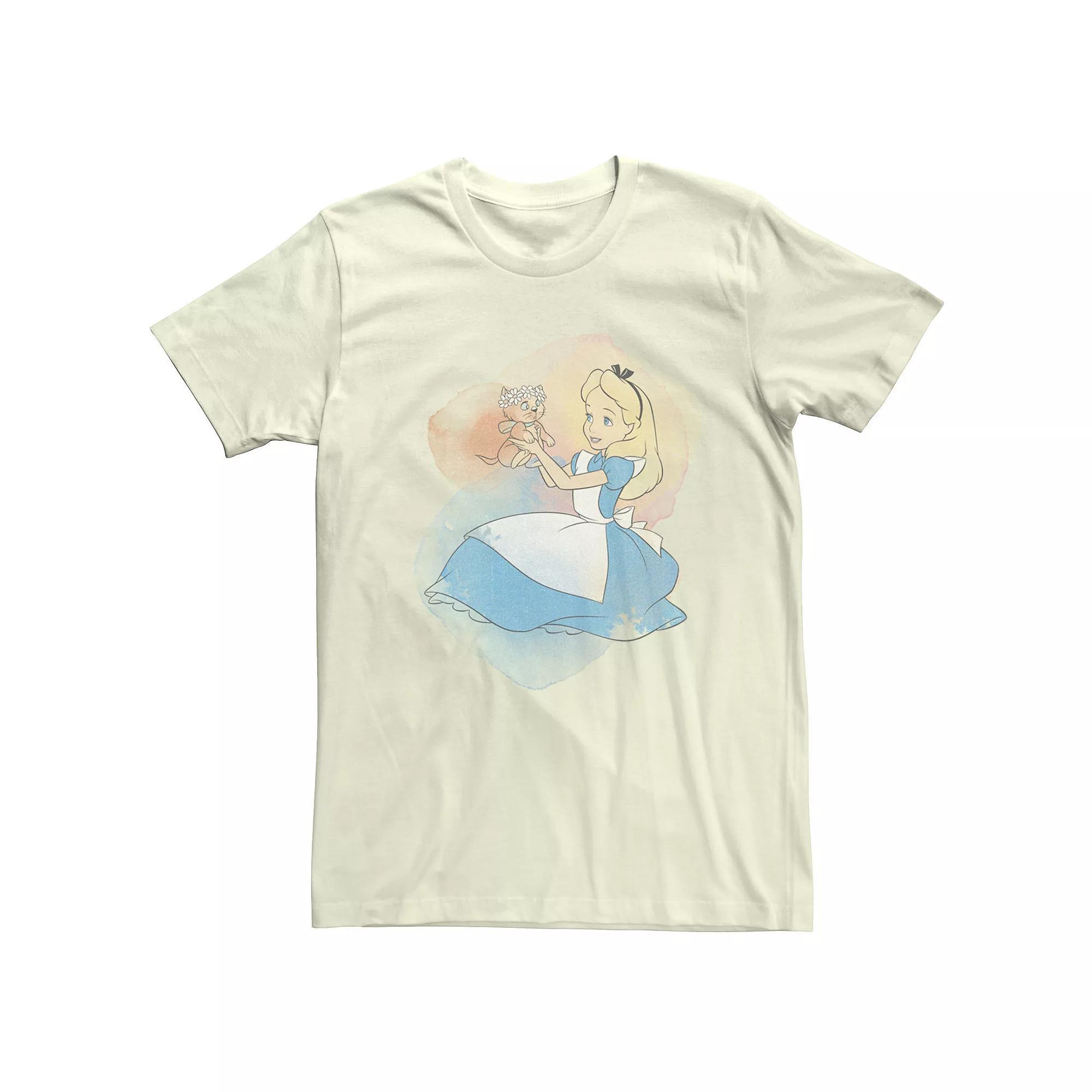 Disney's Alice In Wonderland Kitten Watercolor Men's Tee, Size: XL, Natural Product Image