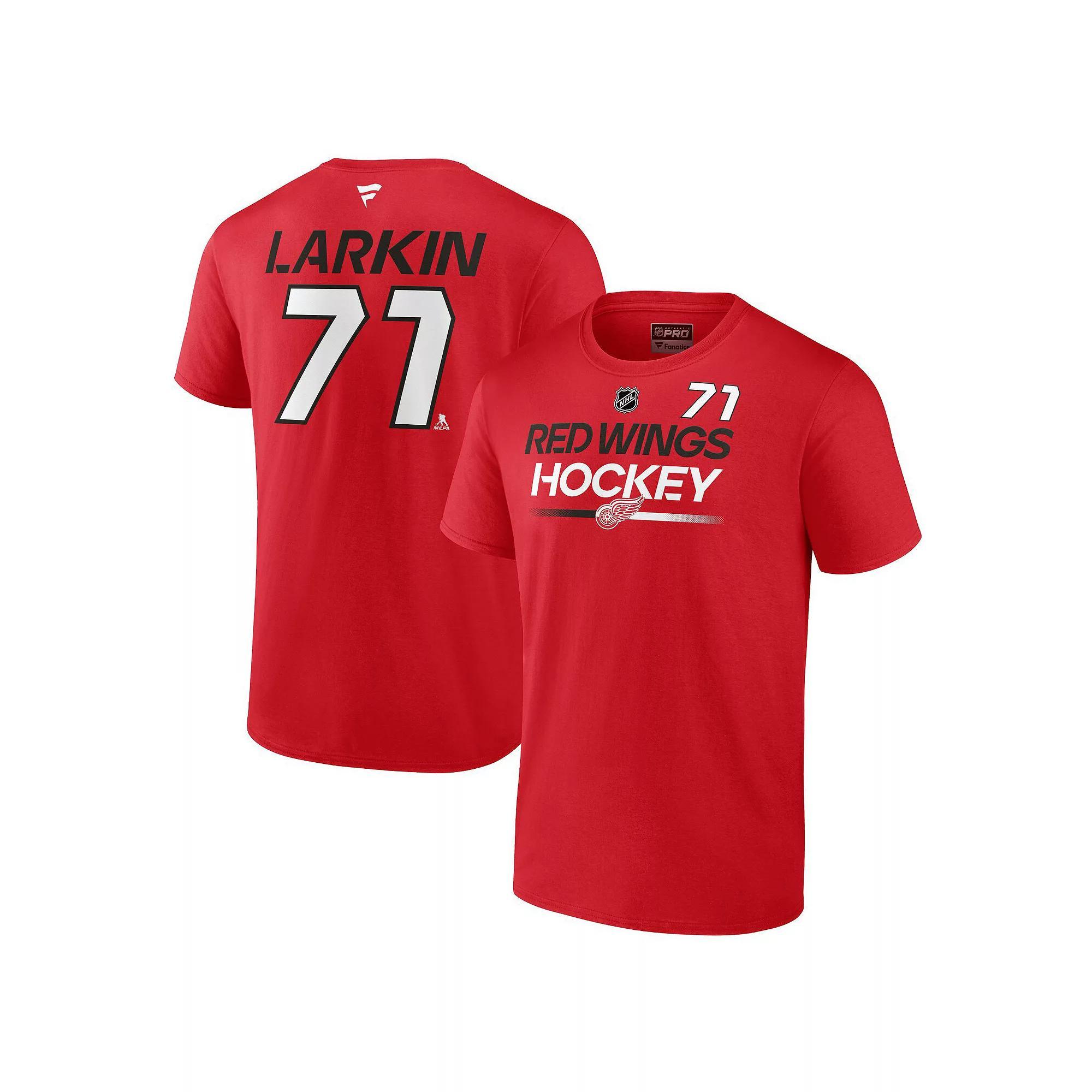 Men's Fanatics Branded Dylan Larkin Red Detroit Red Wings Authentic Pro Prime Name & Number T-Shirt, Size: 5XL Product Image