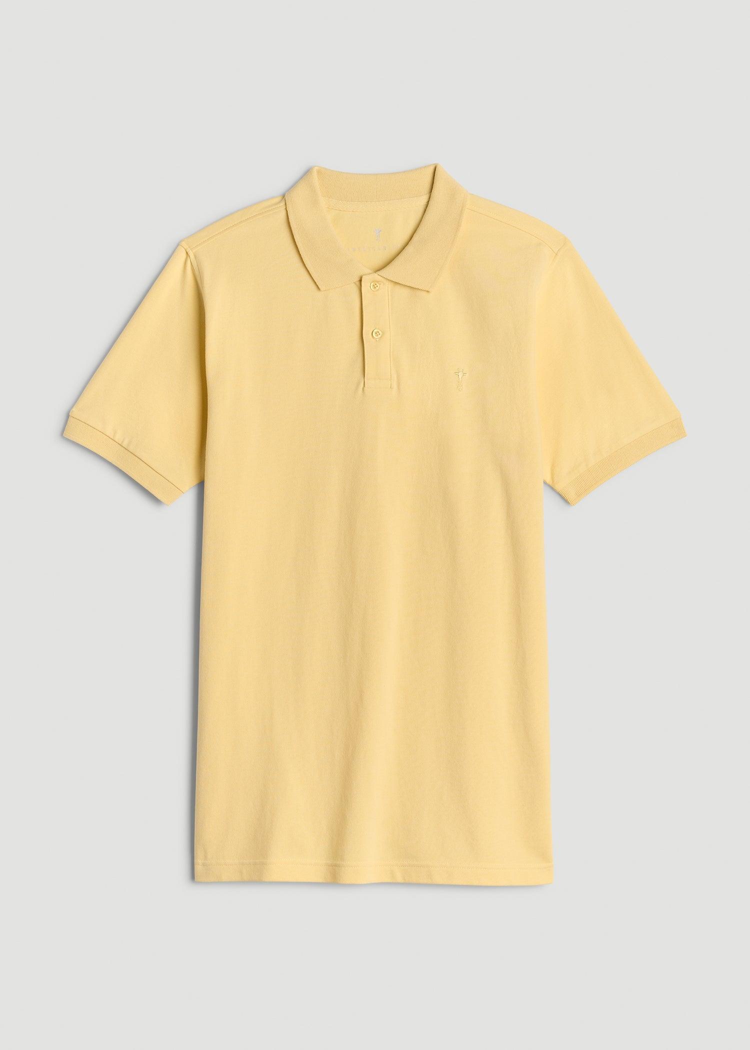 Classic Polo with Embroidered Logo for Tall Men in Lemon Drop Male Product Image