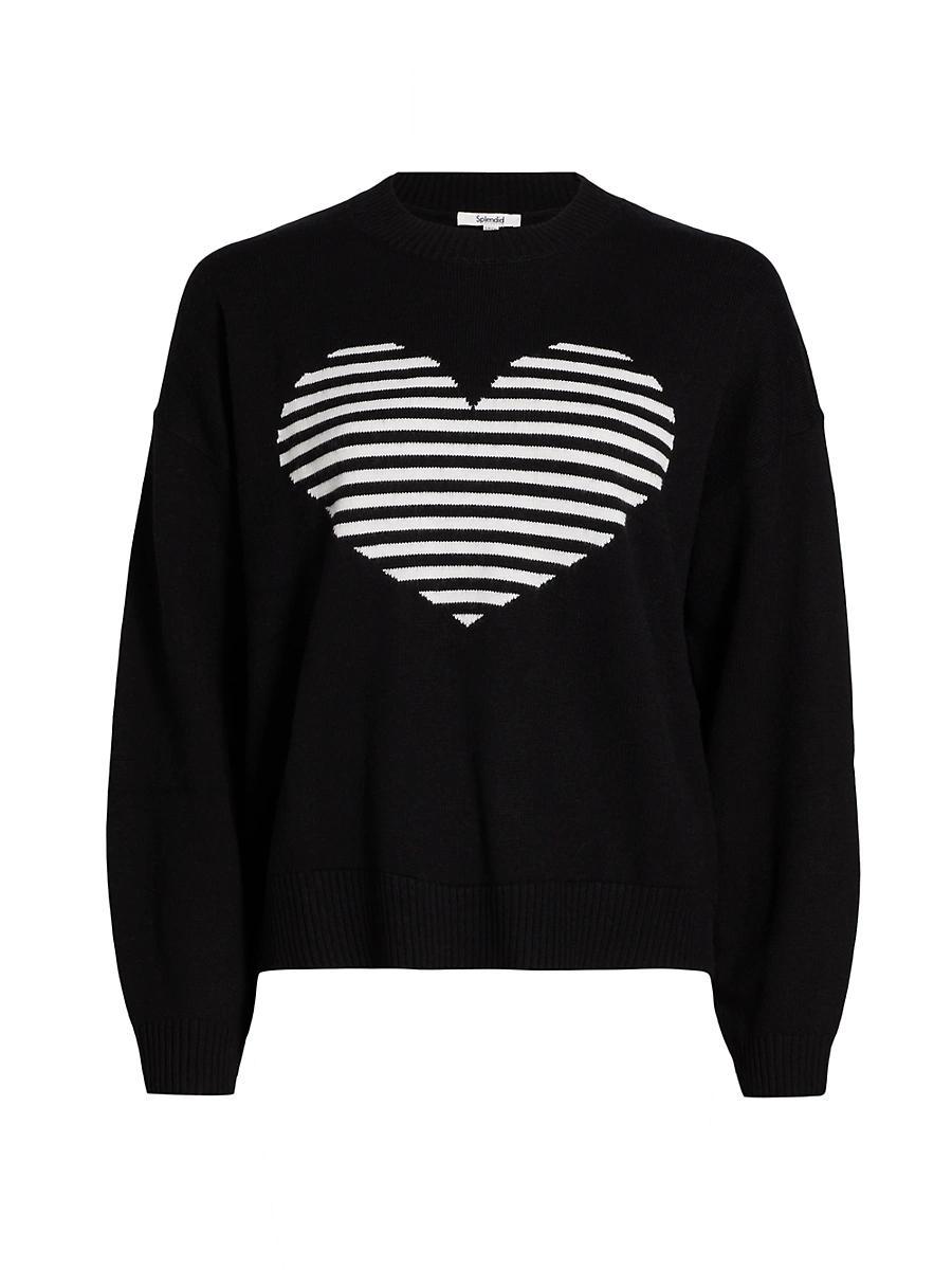 Womens Layton Love Striped Heart Sweater Product Image