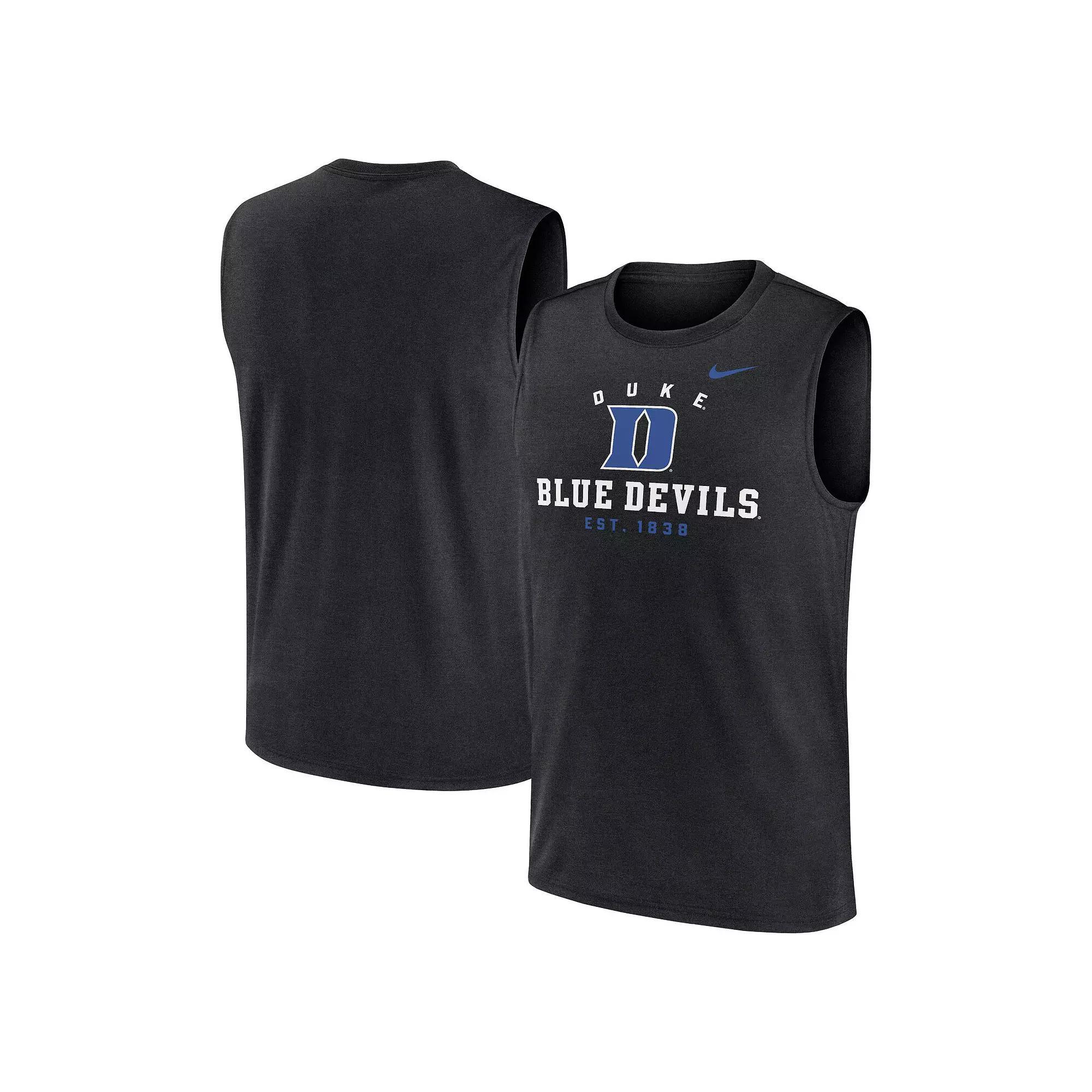 Men's Nike Black Duke Blue Devils Primetime Legend Lock Up Performance Muscle Tank Top, Size: Medium Product Image