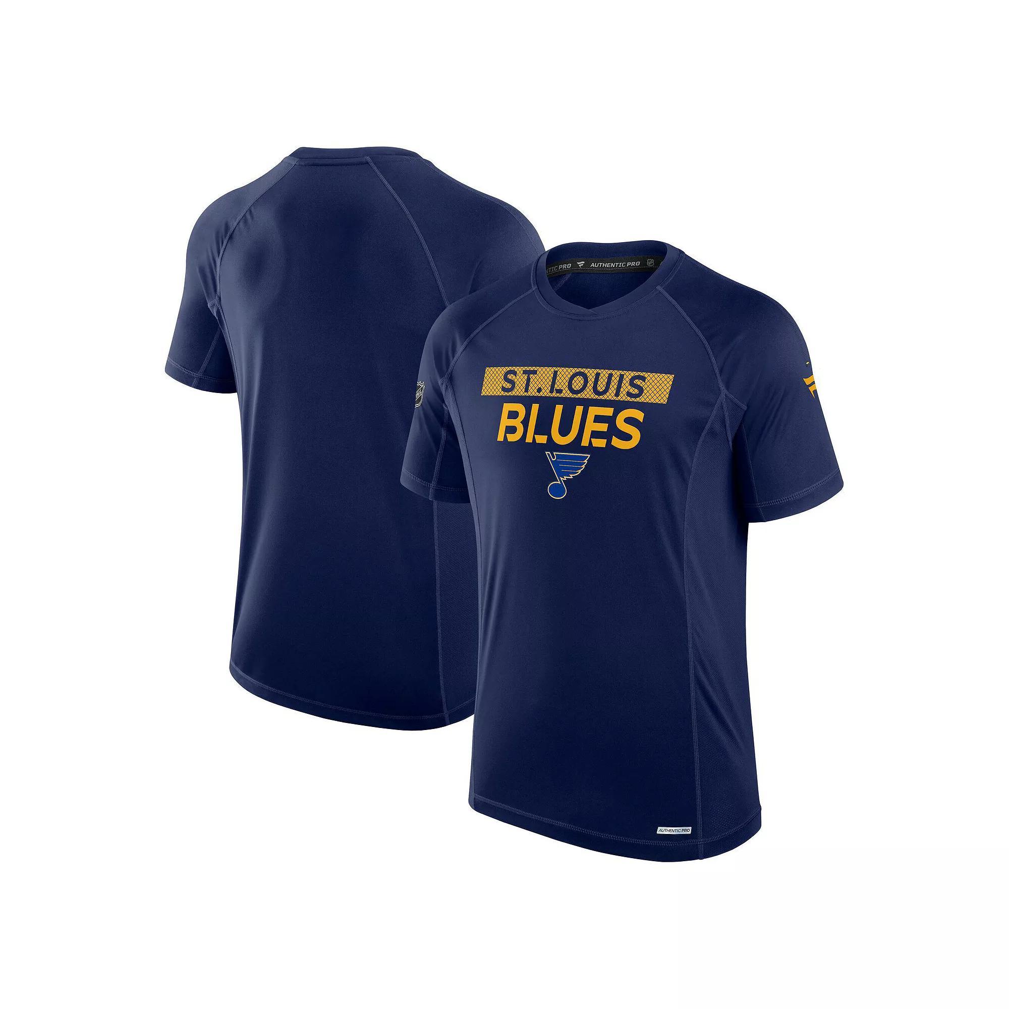 Men's Fanatics Navy St. Louis Blues Authentic Pro Rink Tech T-Shirt, Size: Small Product Image