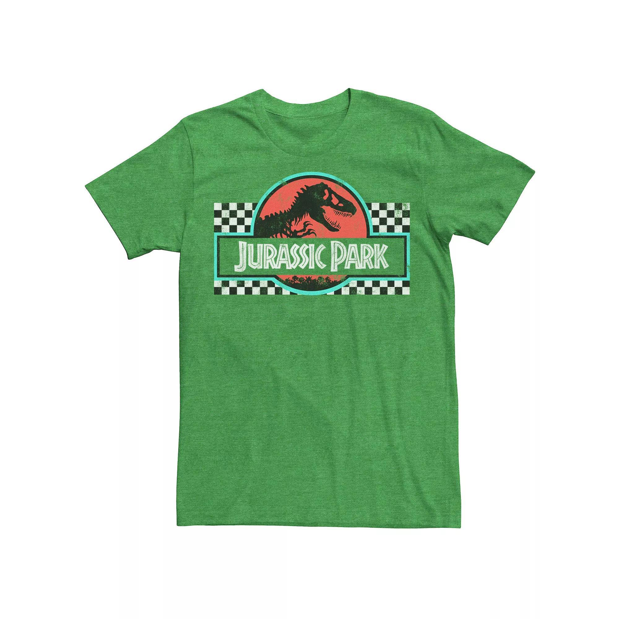 Men's Jurassic Park Retro Colors Checkered Logo Tee,  Product Image
