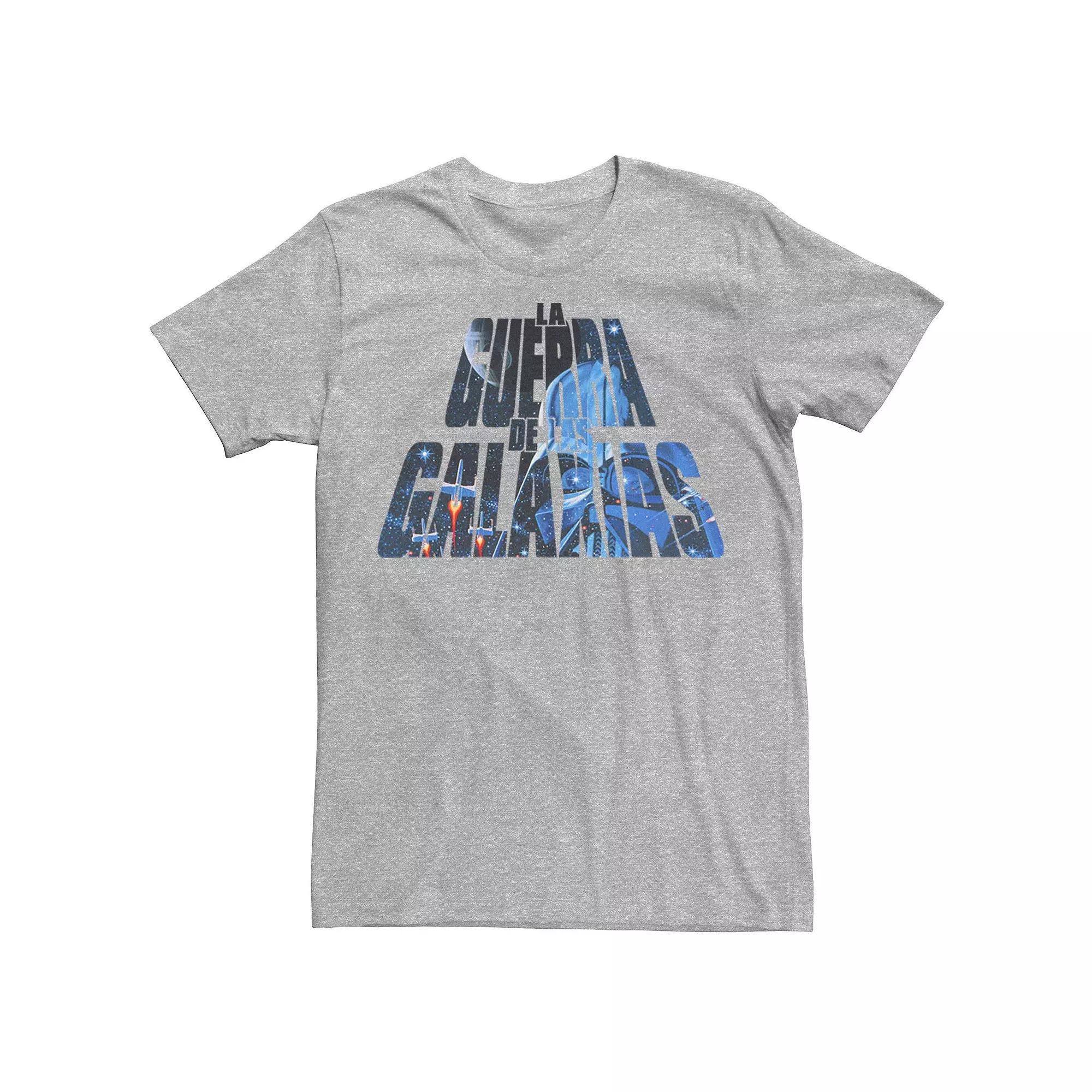 Men's Star Wars La Guerra De Las Galaxias Letter Fill Tee, Size: Large, Athletic Grey Product Image