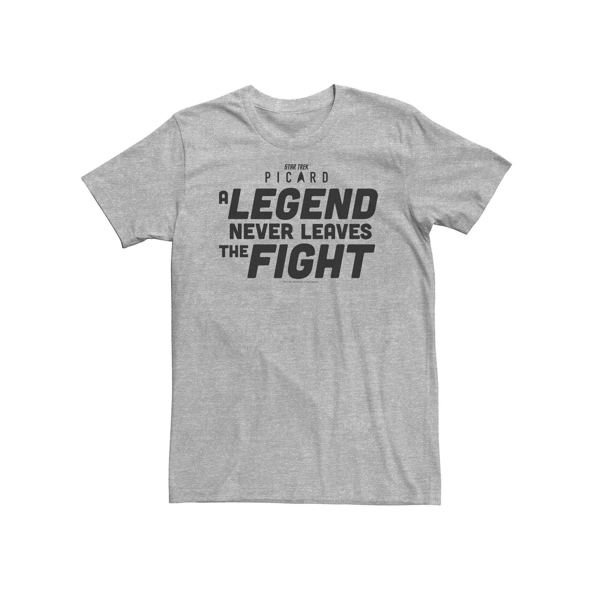 Big & Tall Star Trek: Picard A Legend Never Leaves The Fight Tee, Men's, Size: 3XL, Athletic Grey Product Image