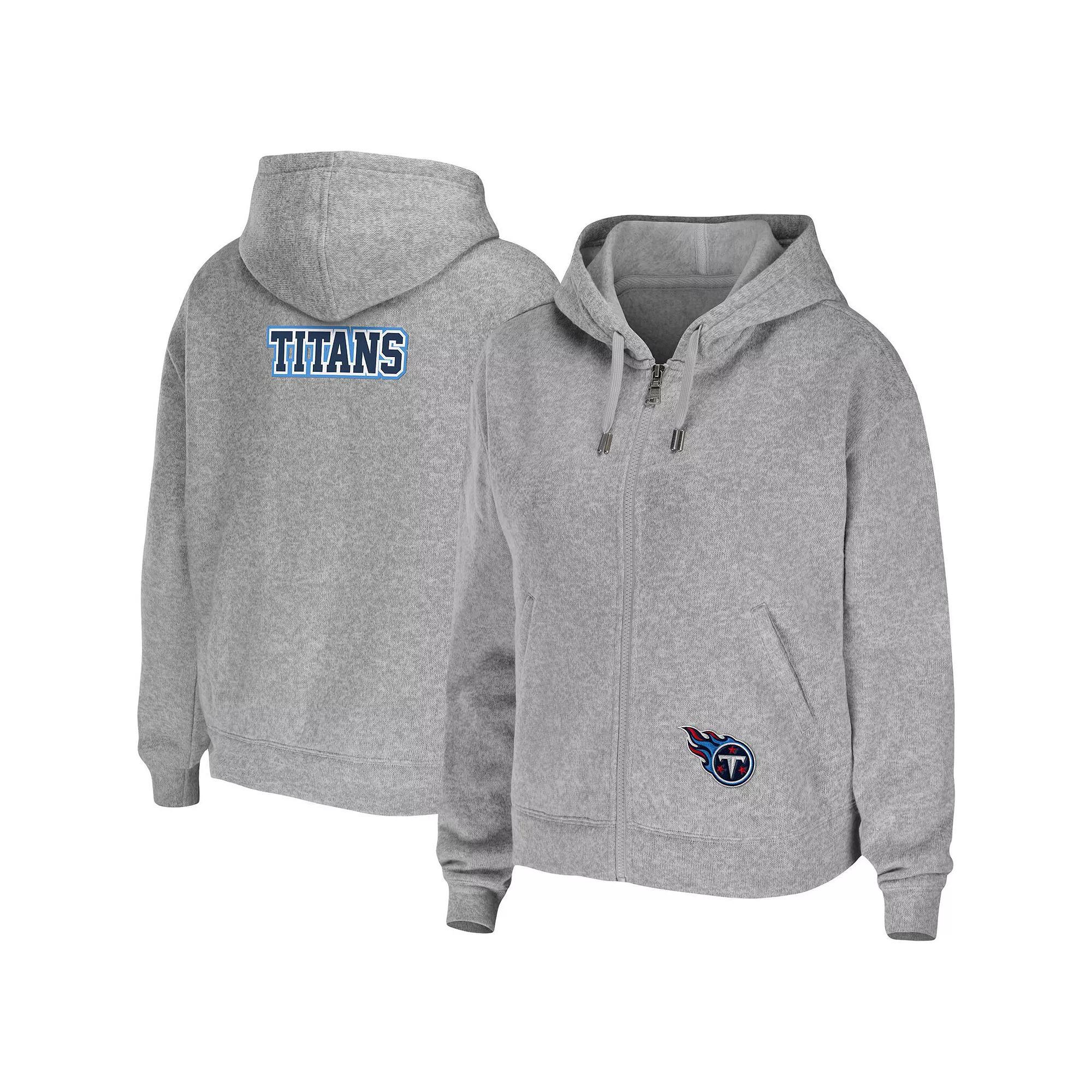 Women's WEAR by Erin Andrews Heathered Gray Tennessee Titans Team Full-Zip Hoodie,  Product Image