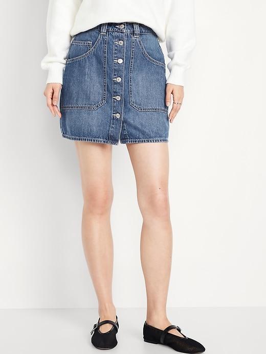 Mid-Rise Utility Mini Skirt Product Image