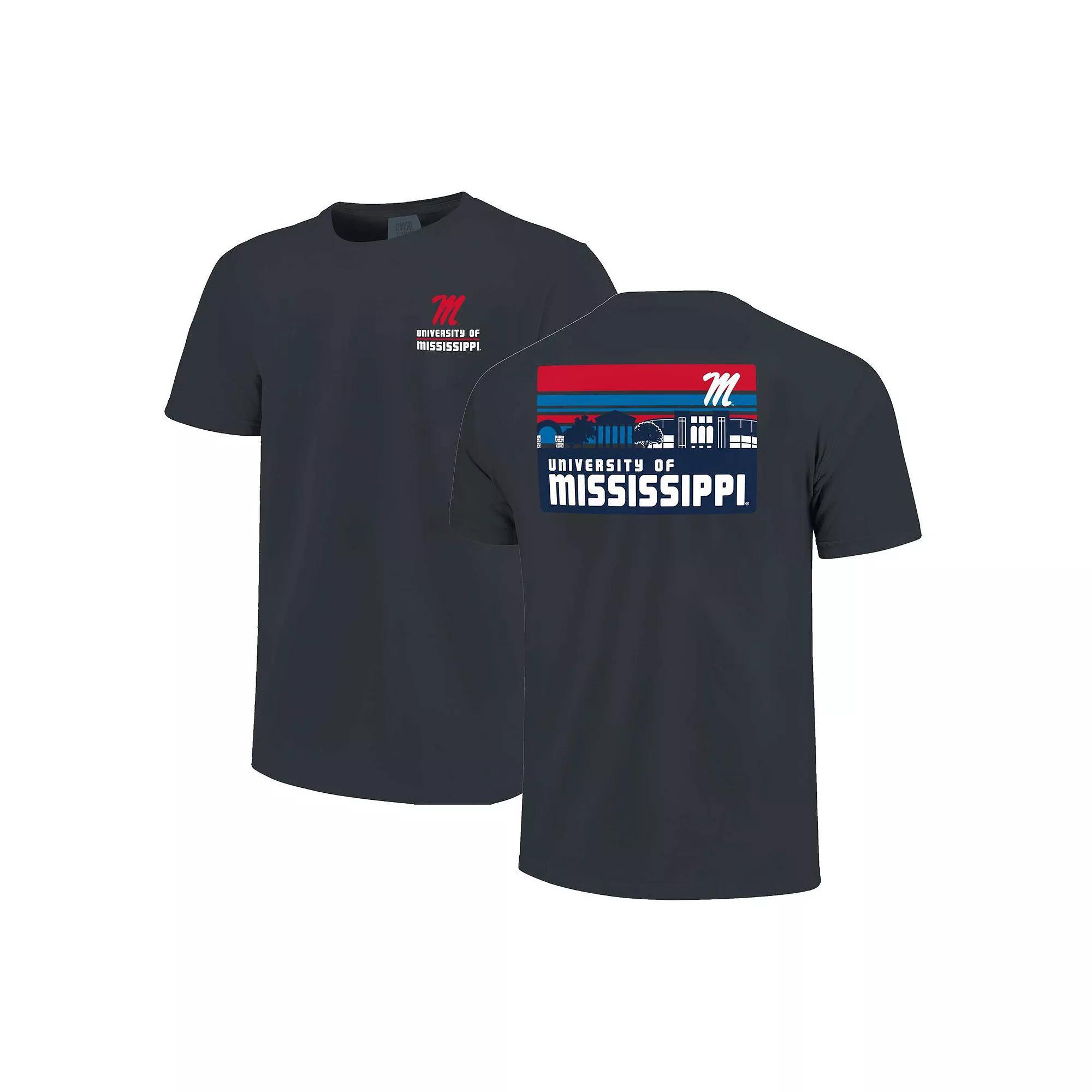 Men's Royal Kansas Jayhawks Striped Campus Skyline T-Shirt, Size: Large, Blue Product Image