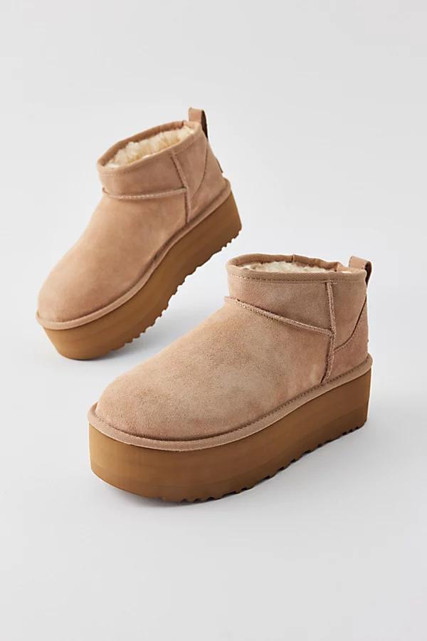 UGG Womens Classic Ultra Mini Platform Suede Classic Boots Product Image