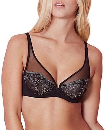 Delice Two-Part Full-Cup Sheer Plunge Bra Product Image