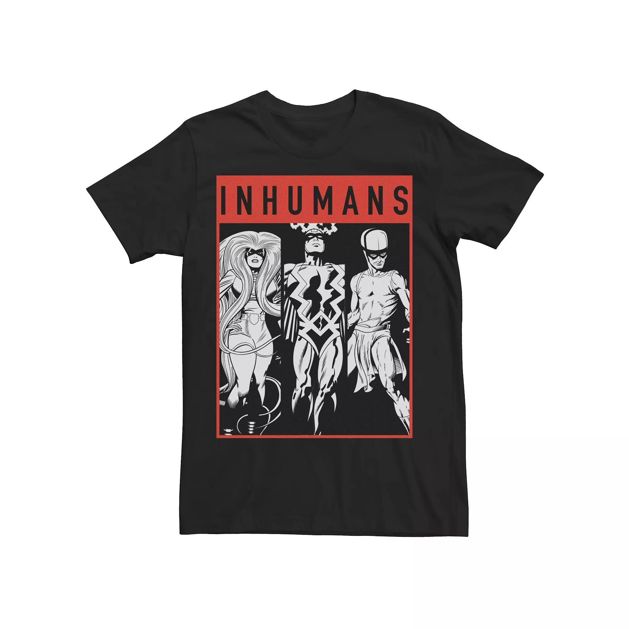 Men's Marvel Retro Trio Inhumans Tee, Size: Large, Black Product Image