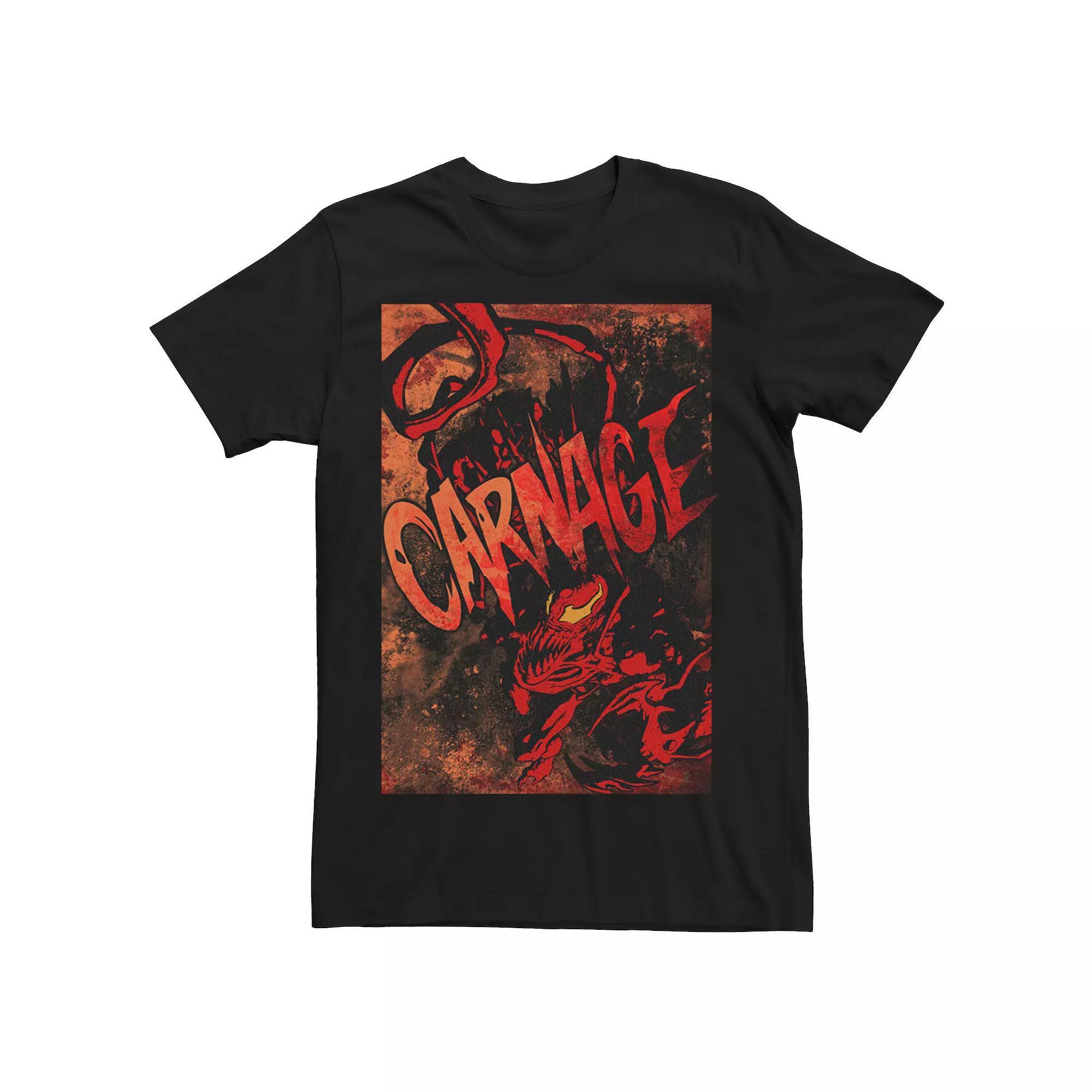 Men's Marvel Carnage Epic Carnal Red Logo Character Poster Graphic Tee, Size: XL, Black Product Image