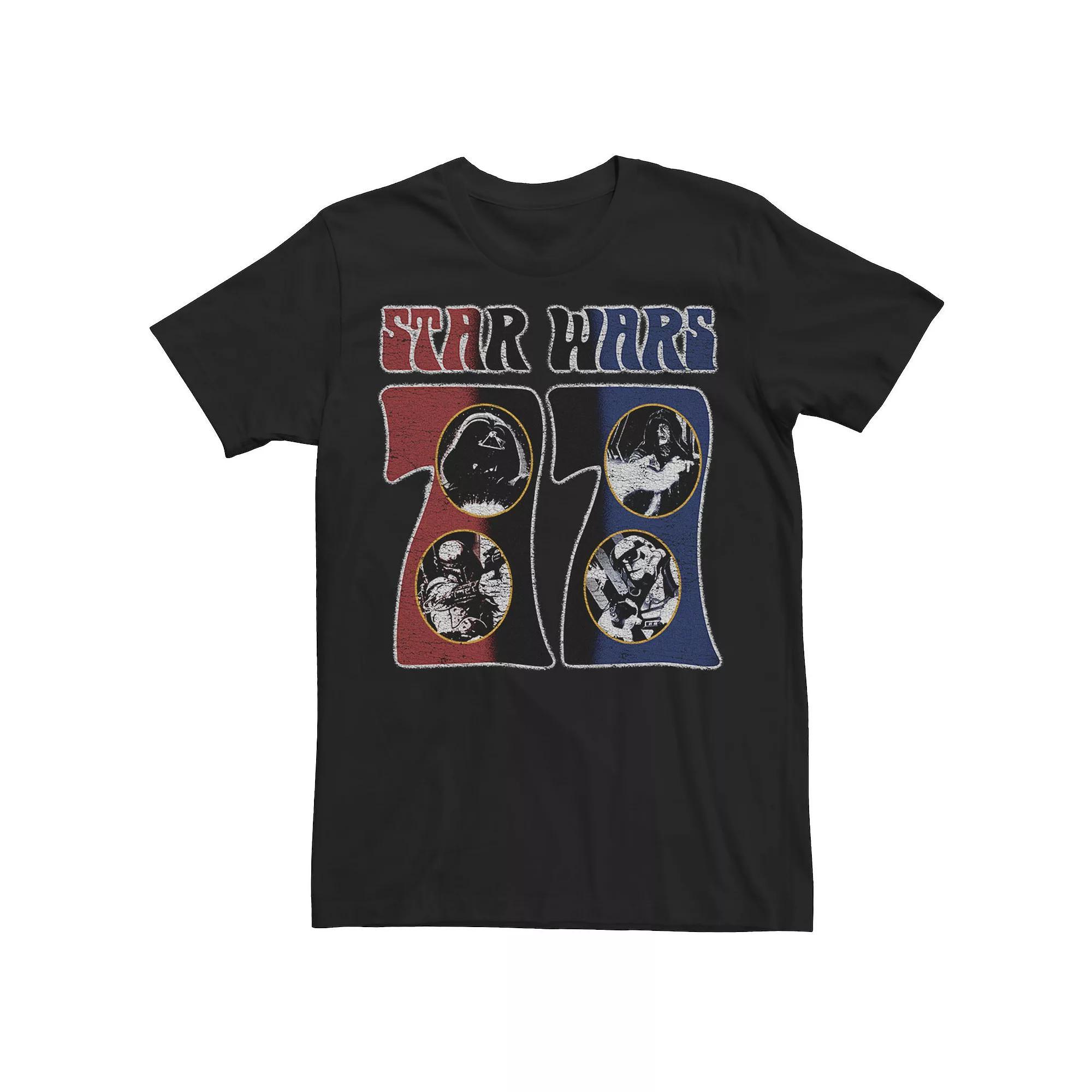 Men's Star Wars Groovy Retro '77 Villainous Waves Tee, Size: XXL, Black Product Image