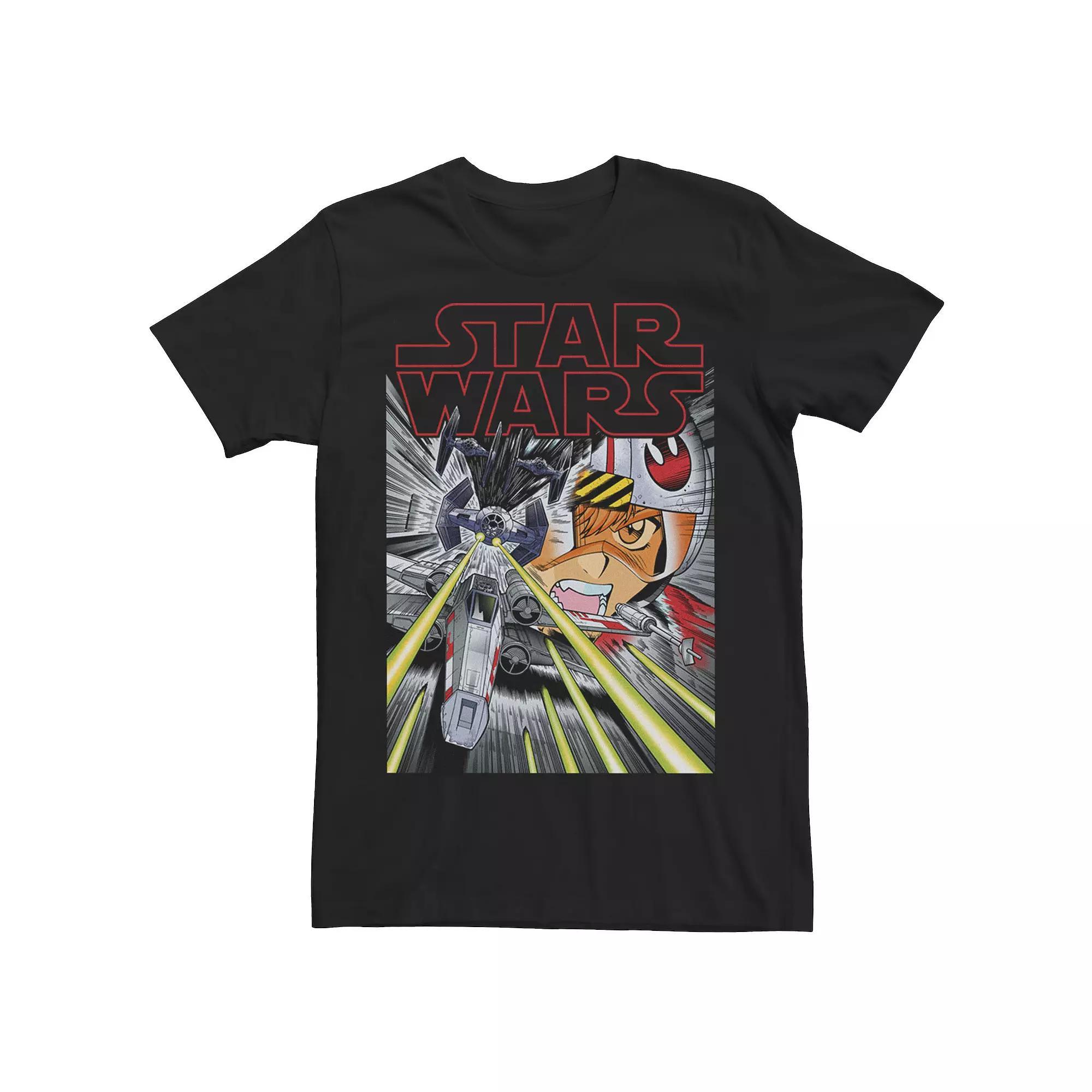 Men's Star Wars Luke Skywalker Animated Graphic Tee, Size: 3XL, Black Product Image