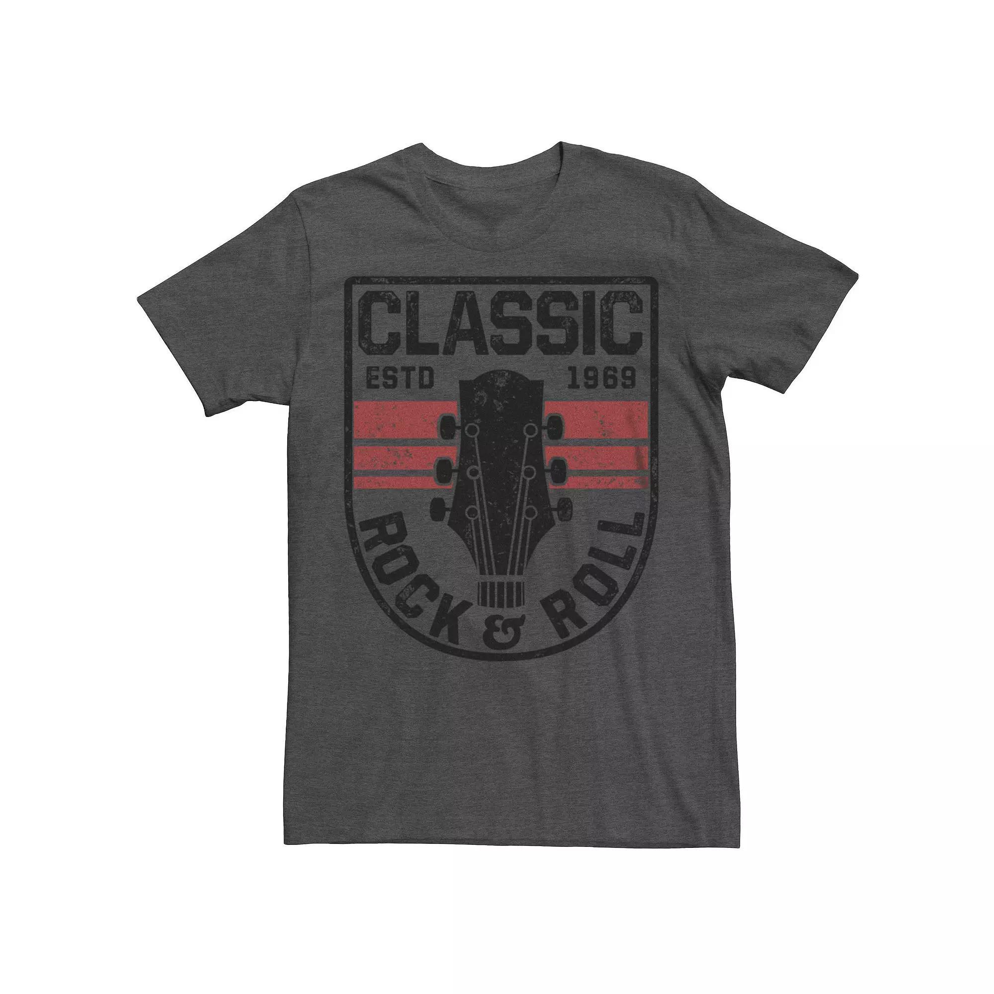 Men's Classic Rock & Roll Est 1969 Guitar Head Graphic Tee, Size: Medium, Grey Heather Product Image