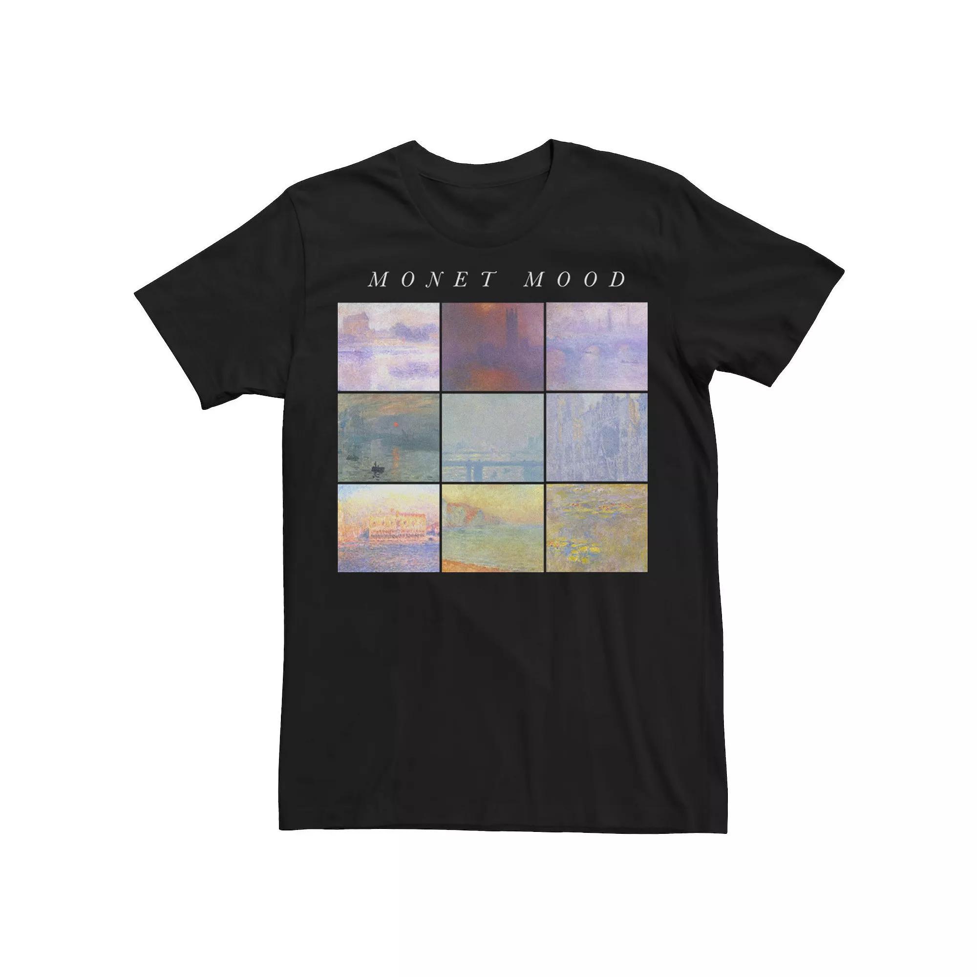 Men's Monet Painting Mood Collage Tee, Size: XXL, Black Product Image