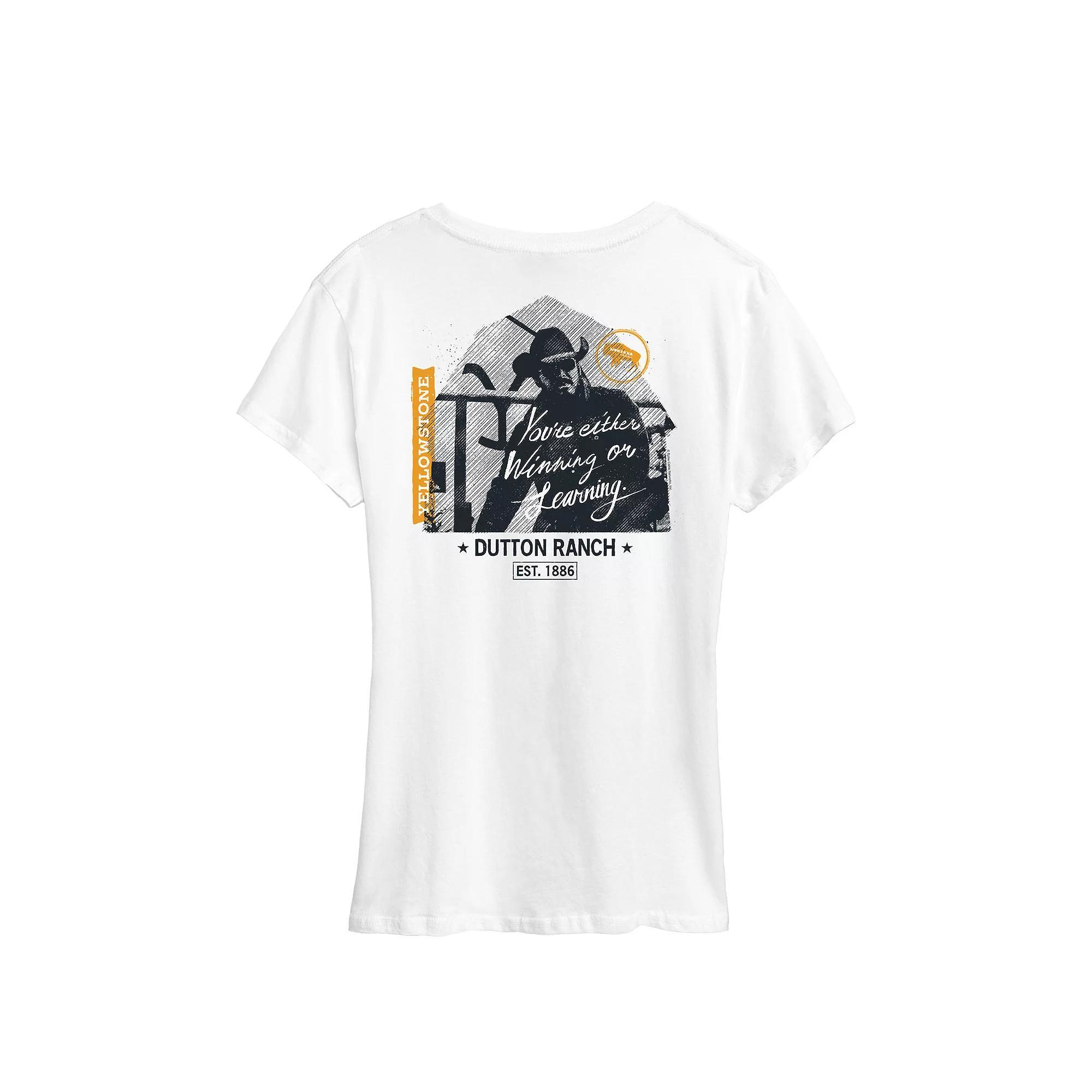 Women's Yellowstone Winning Or Learning Graphic Tee, Girl's, Size: Large, White Product Image